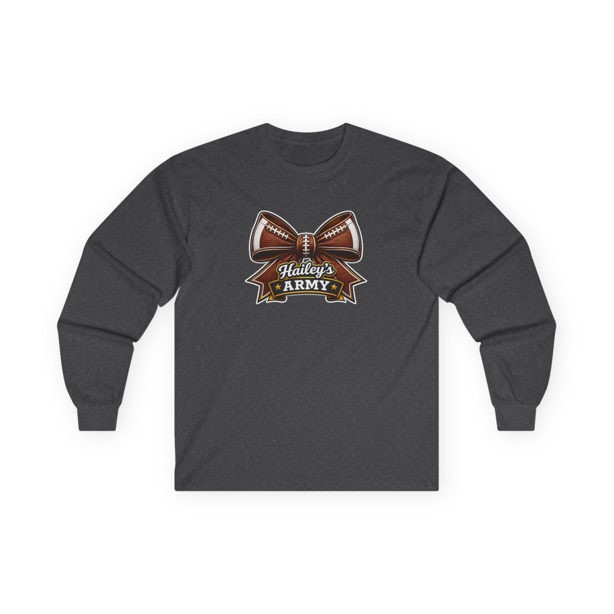 Hailey's Army Football Bow Long Sleeve Tee