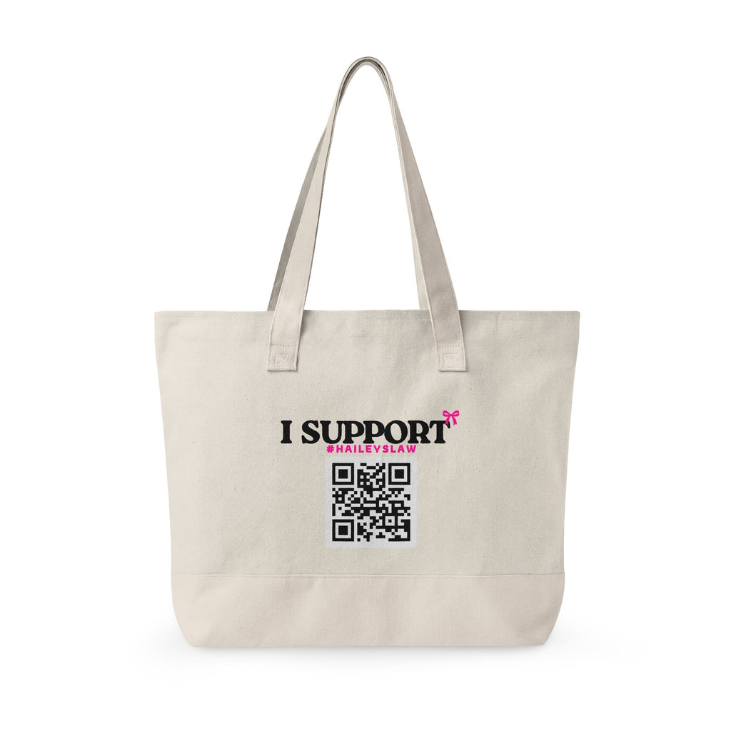 Hailey's Army Zippered Canvas Tote - QR Petition