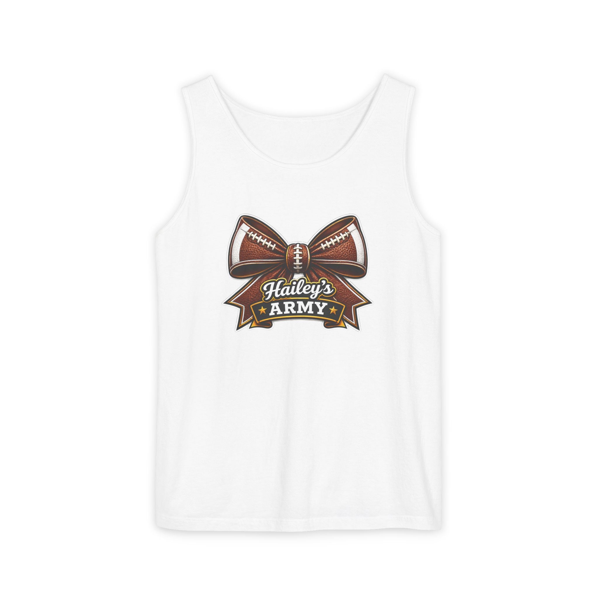 Hailey's Army Football Bow Tank Top