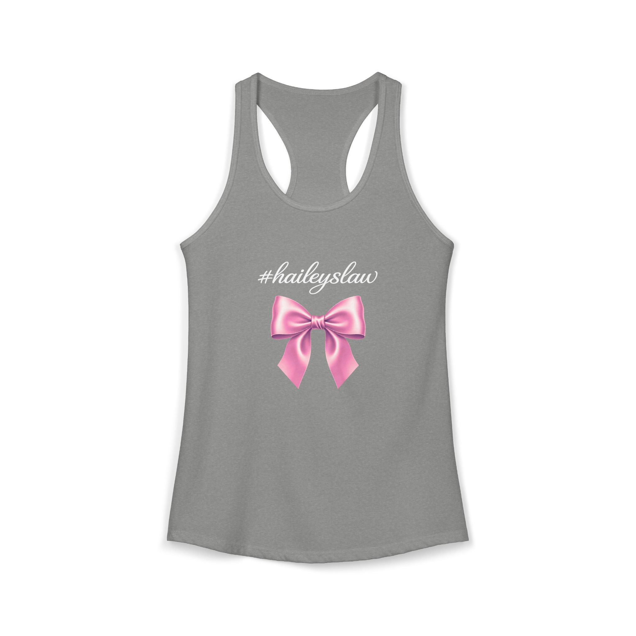 Hailey's Law Pink Bow Racerback Tank