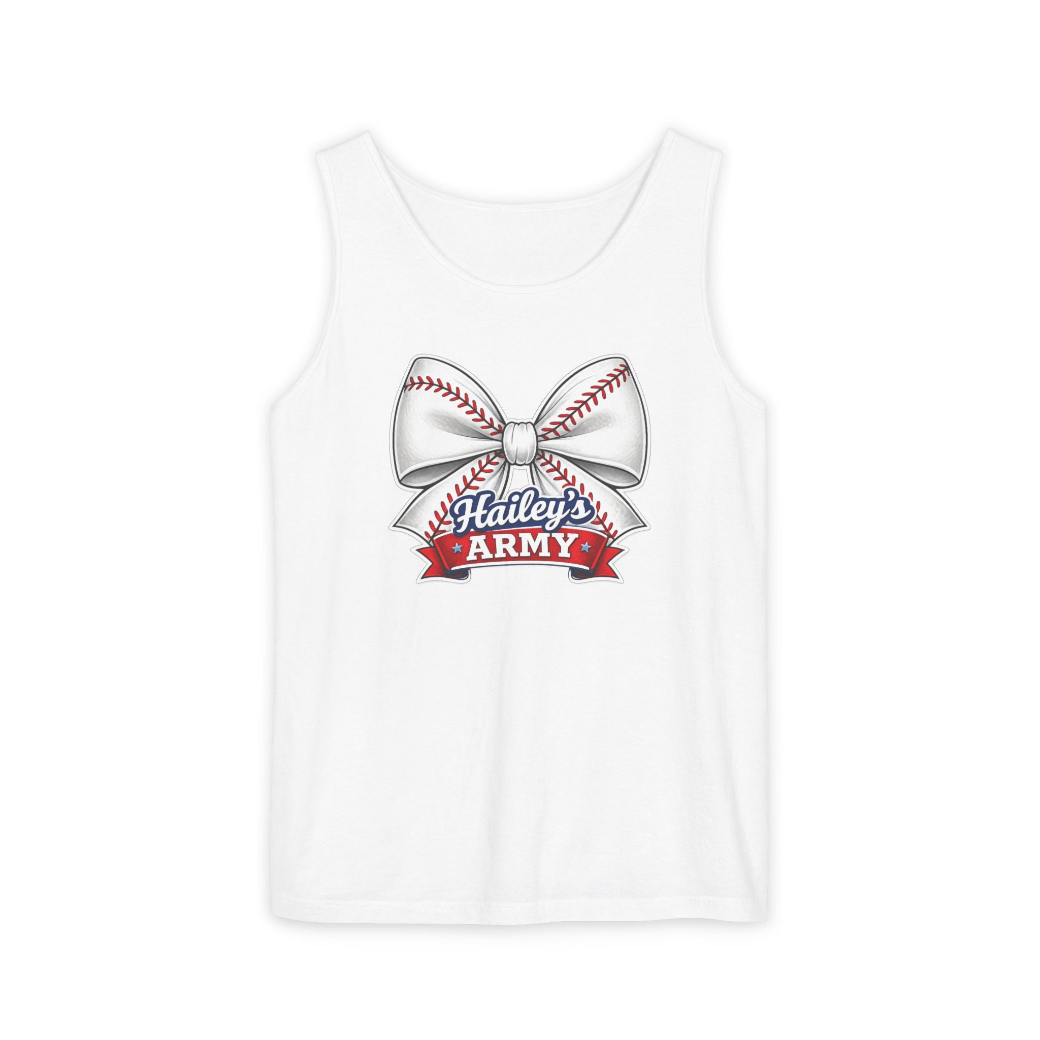 Hailey's Army Baseball Bow Tank Top