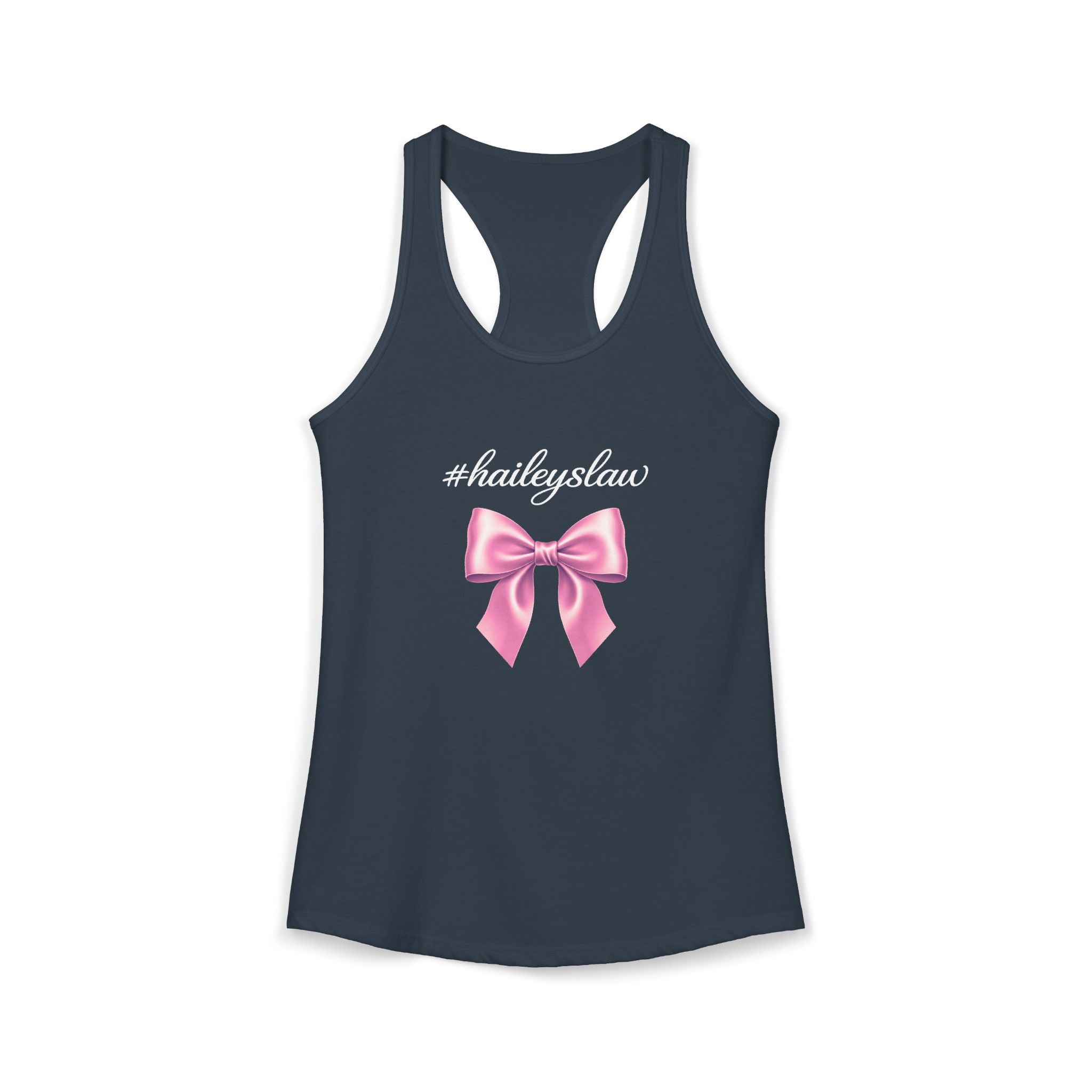 Hailey's Law Pink Bow Racerback Tank