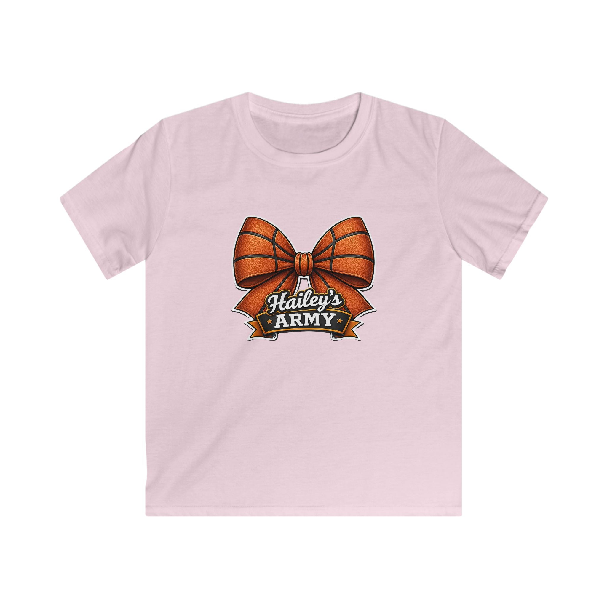 YOUTH - Hailey's Army Basketball Bow Tee
