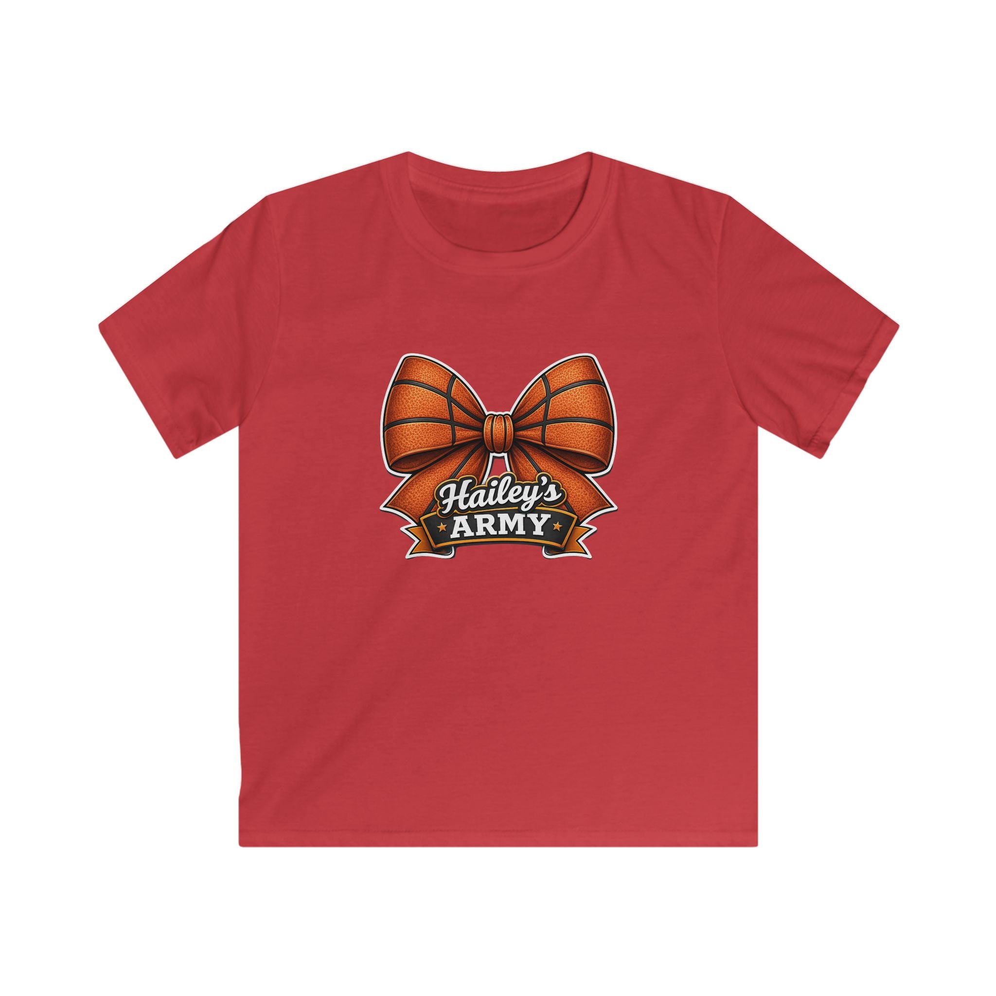 YOUTH - Hailey's Army Basketball Bow Tee