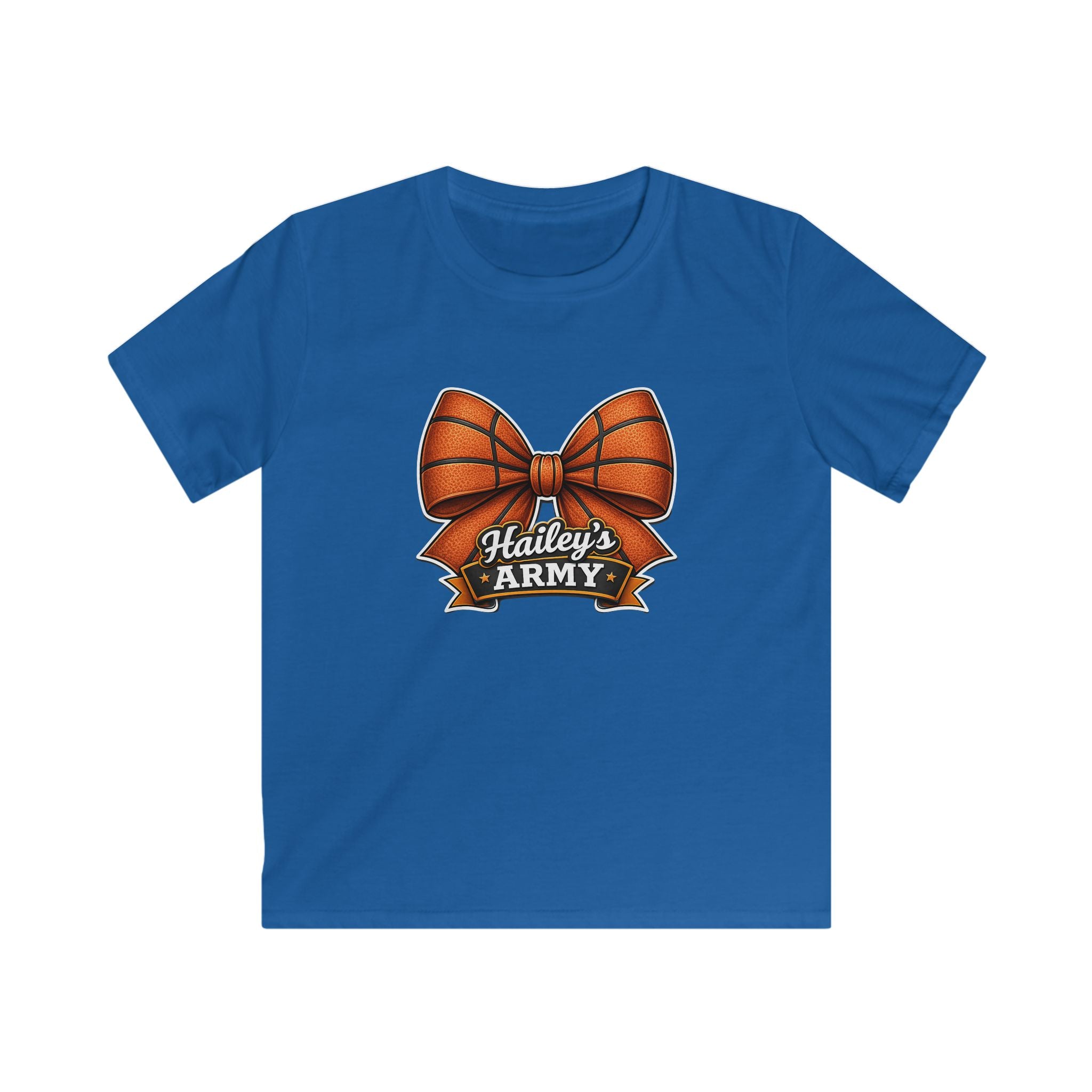 YOUTH - Hailey's Army Basketball Bow Tee