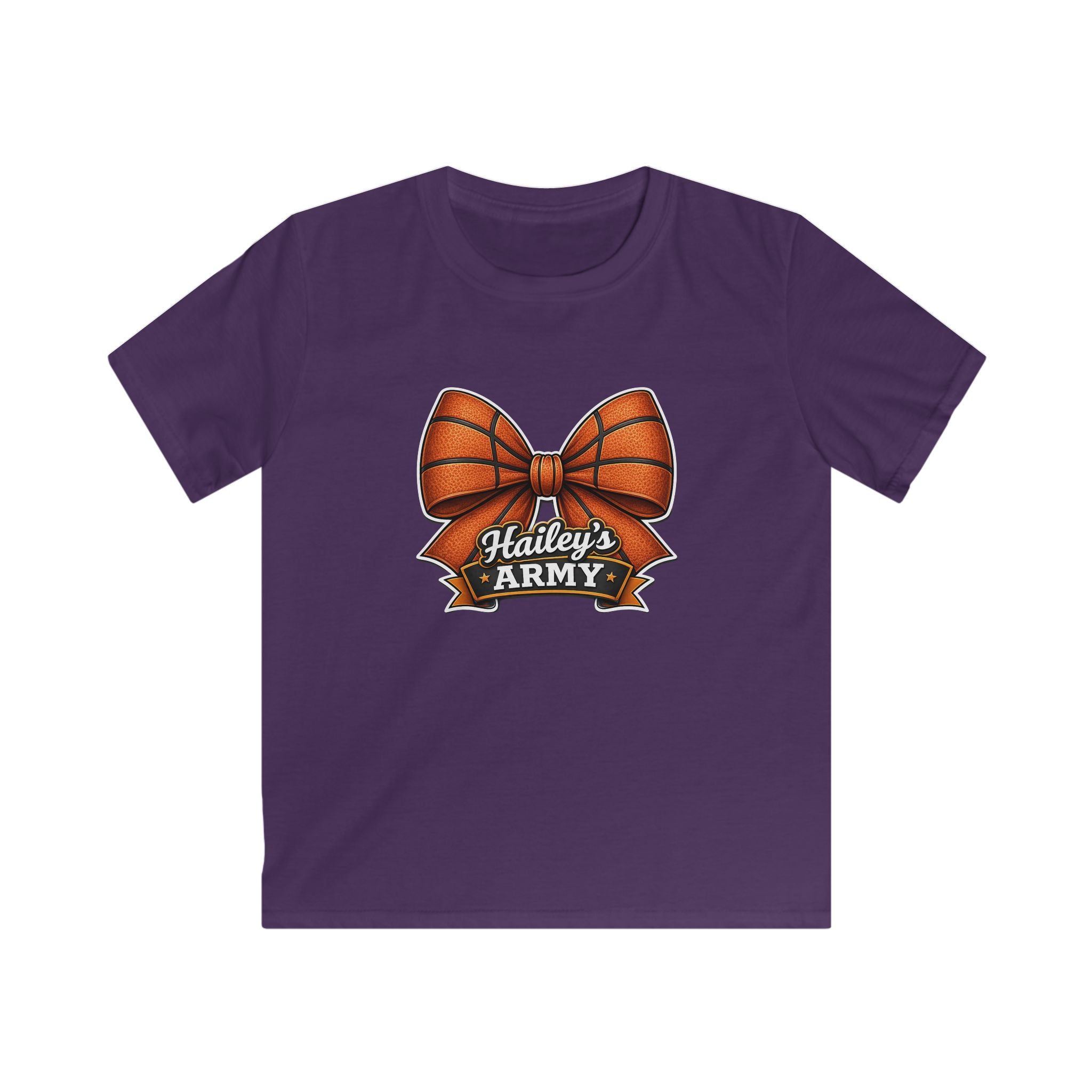 YOUTH - Hailey's Army Basketball Bow Tee
