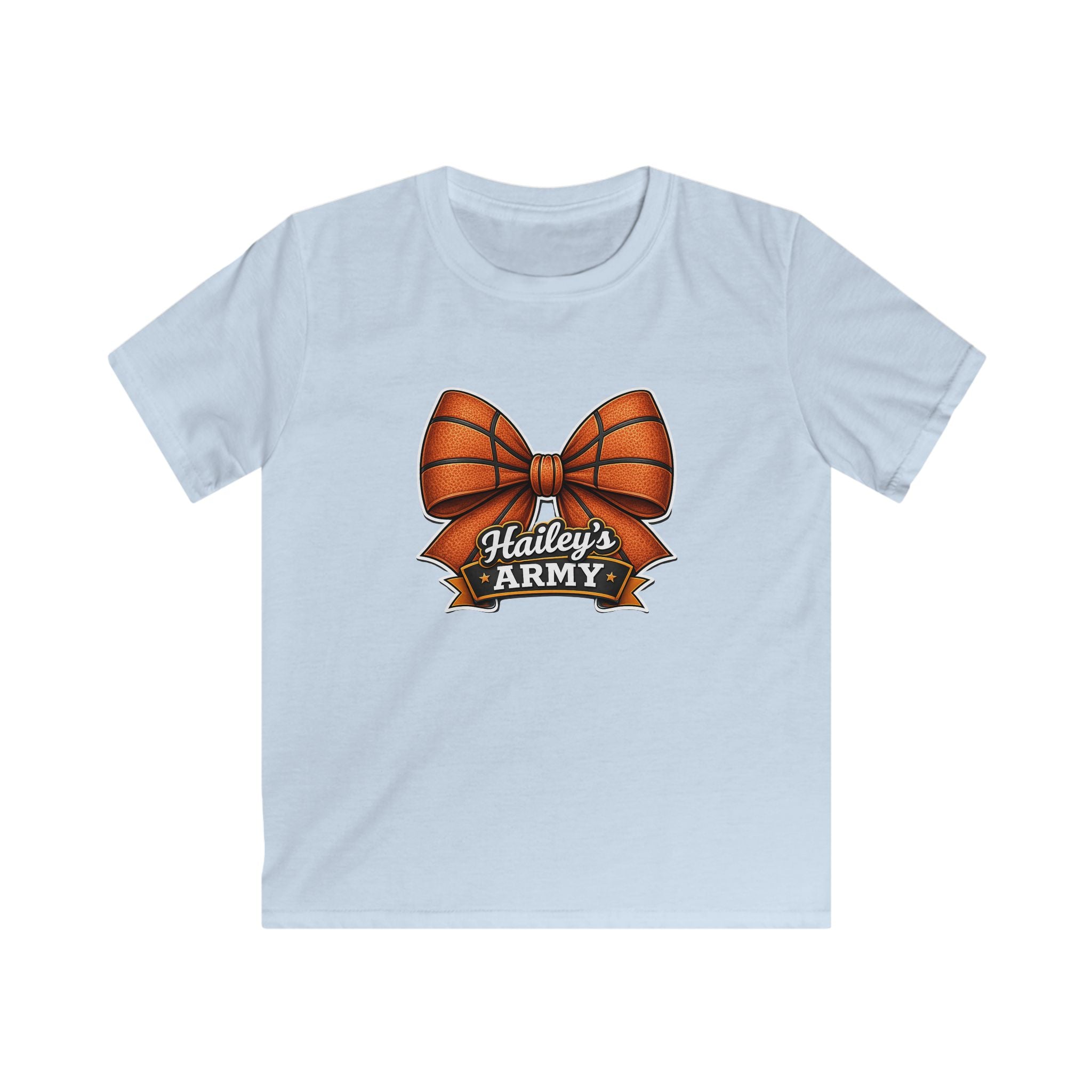 YOUTH - Hailey's Army Basketball Bow Tee