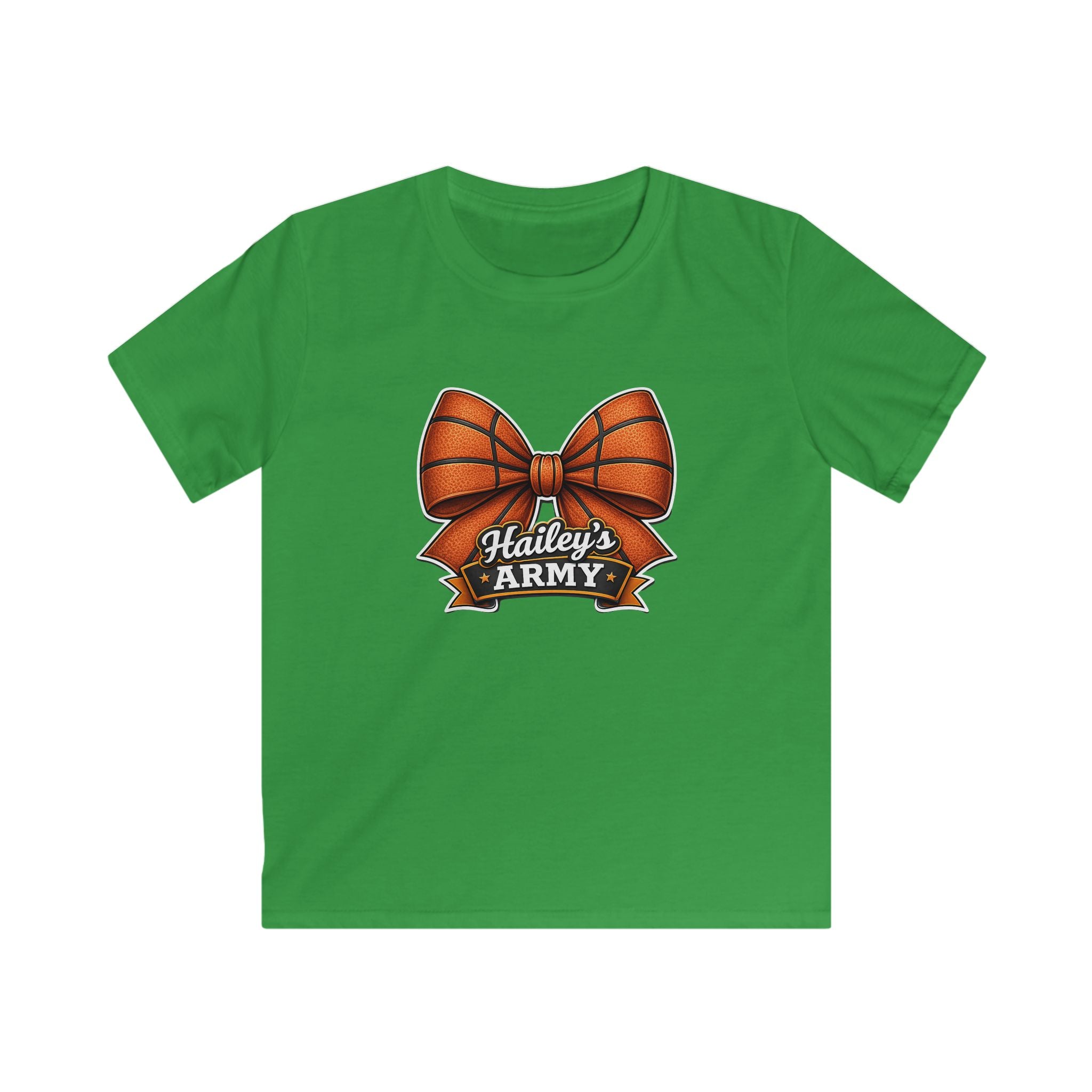 YOUTH - Hailey's Army Basketball Bow Tee