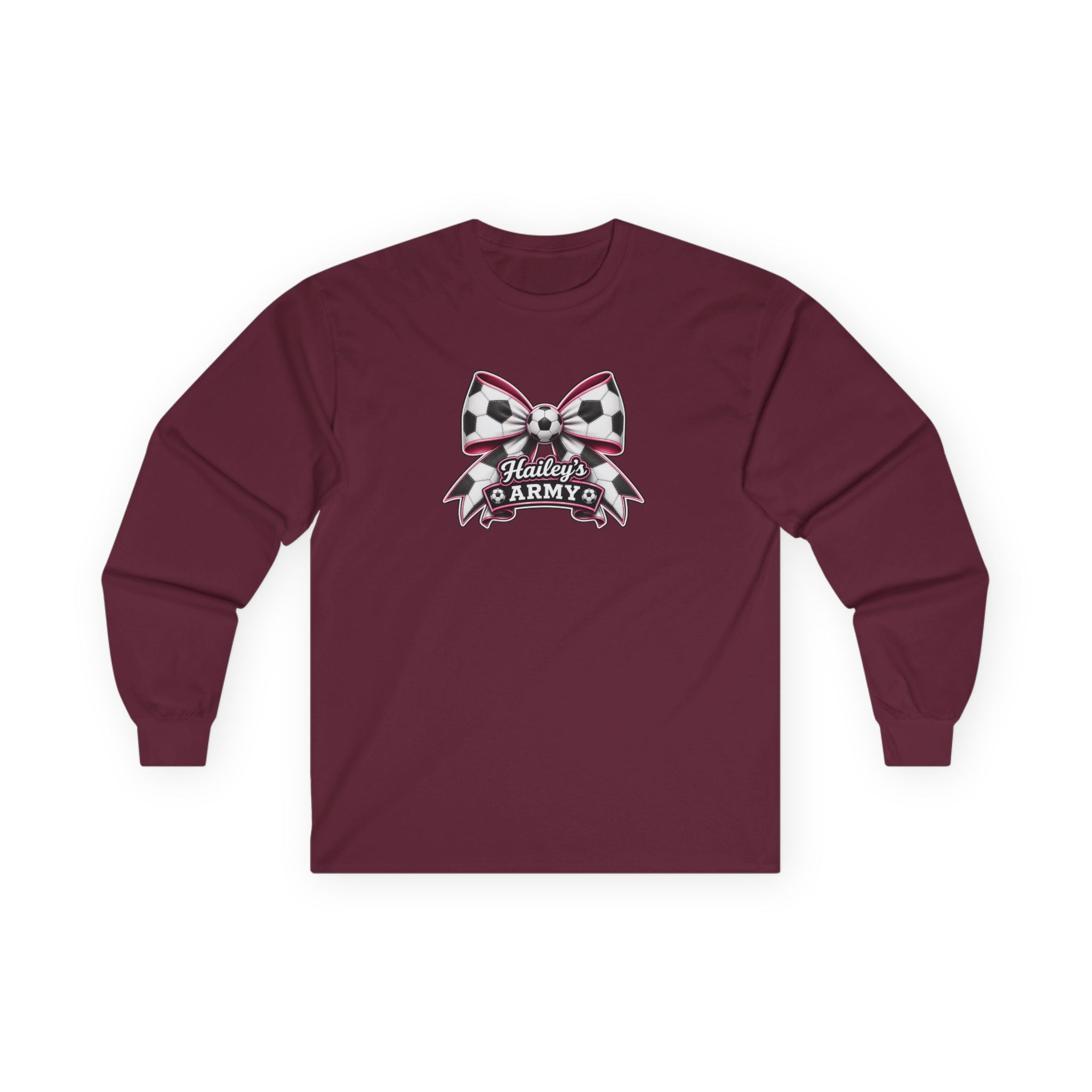 Hailey's Army Soccer Bow Long Sleeve Tee