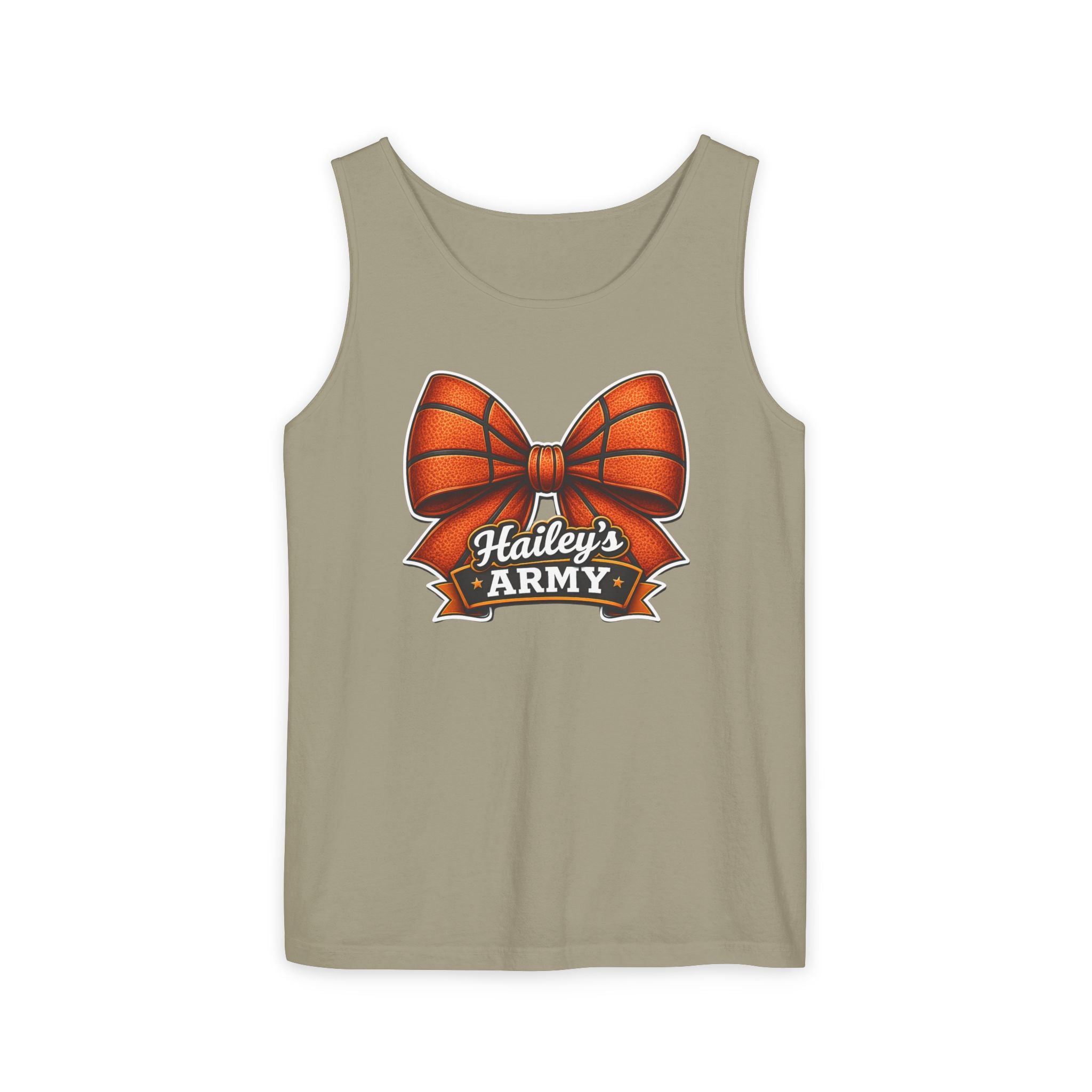 Hailey's Army Basketball Bow Tank