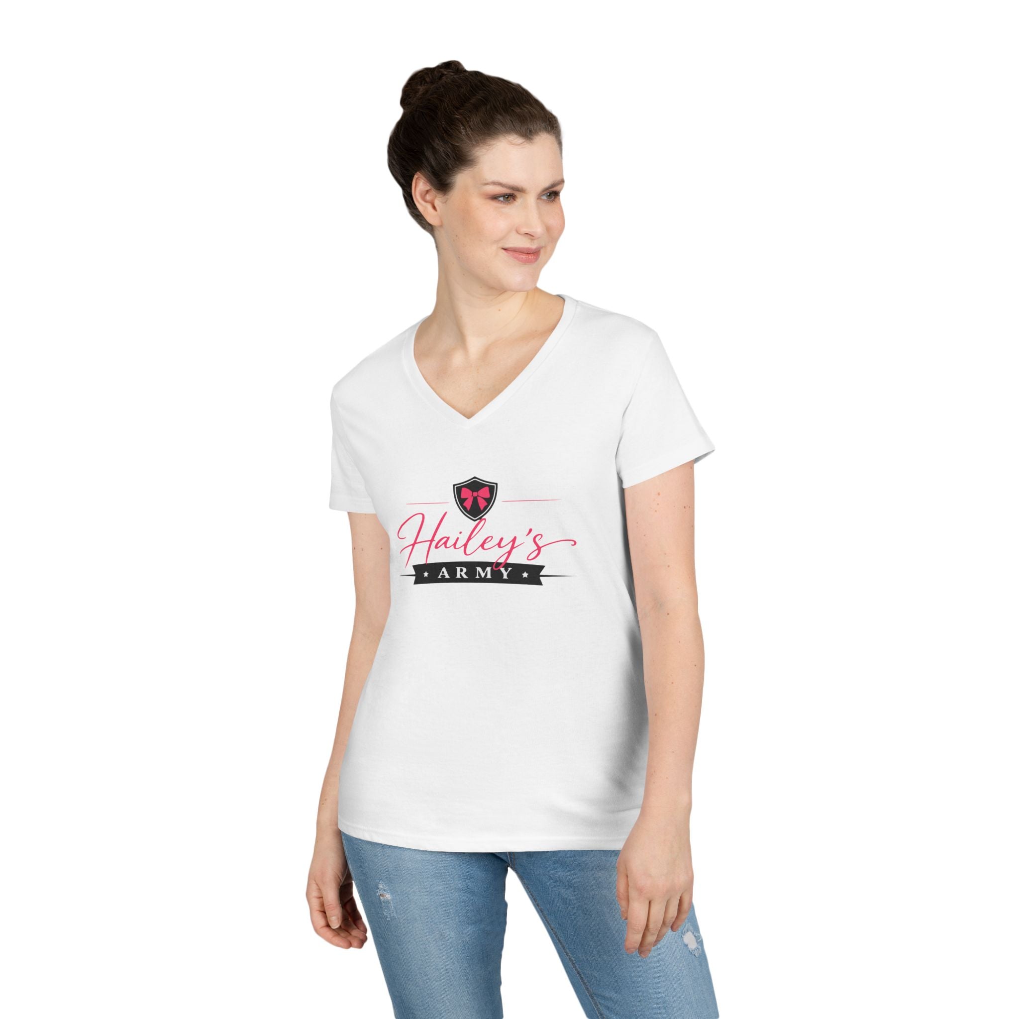 Hailey's Army Logo V-Neck Tee