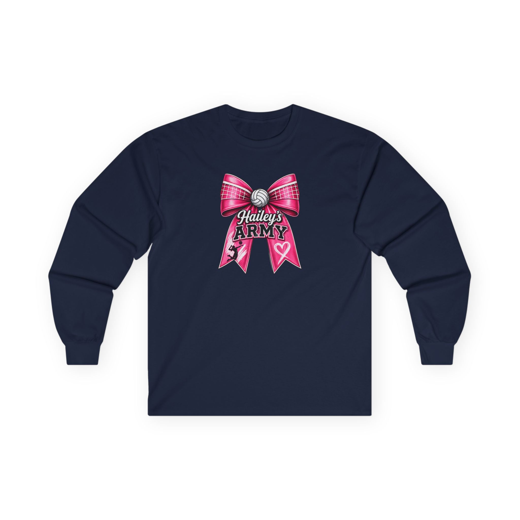 Hailey's Army Volleyball Bow Long Sleeve Tee