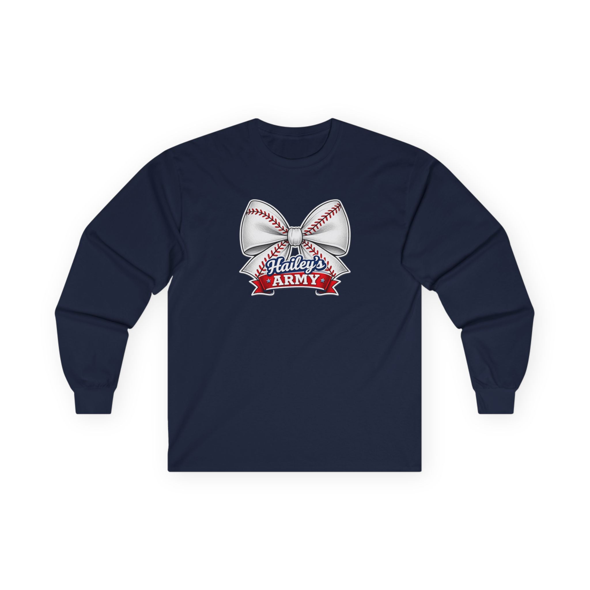 Hailey's Army Baseball Bow Long Sleeve Tee