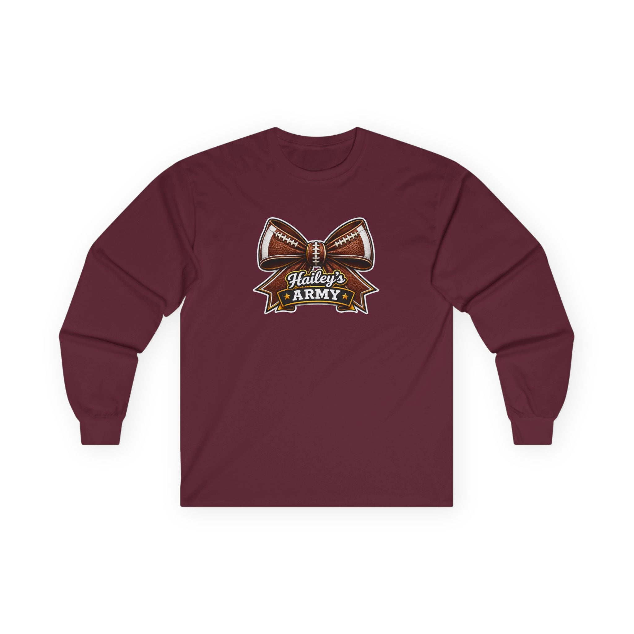 Hailey's Army Football Bow Long Sleeve Tee