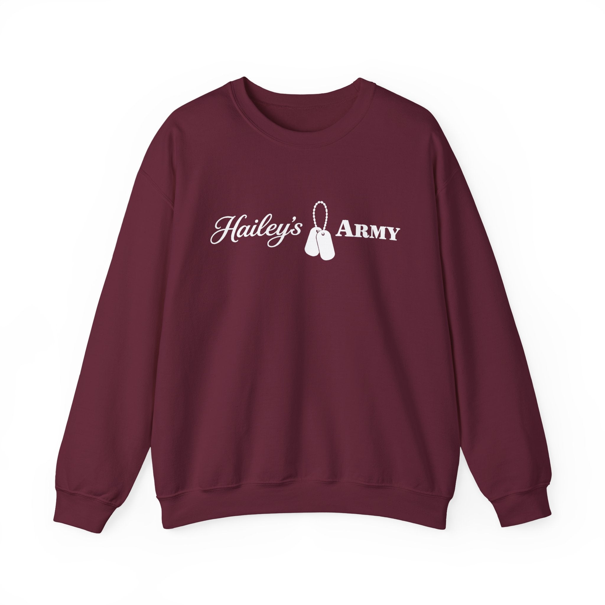 Hailey’s Army Dog Tag Crewneck Sweatshirt