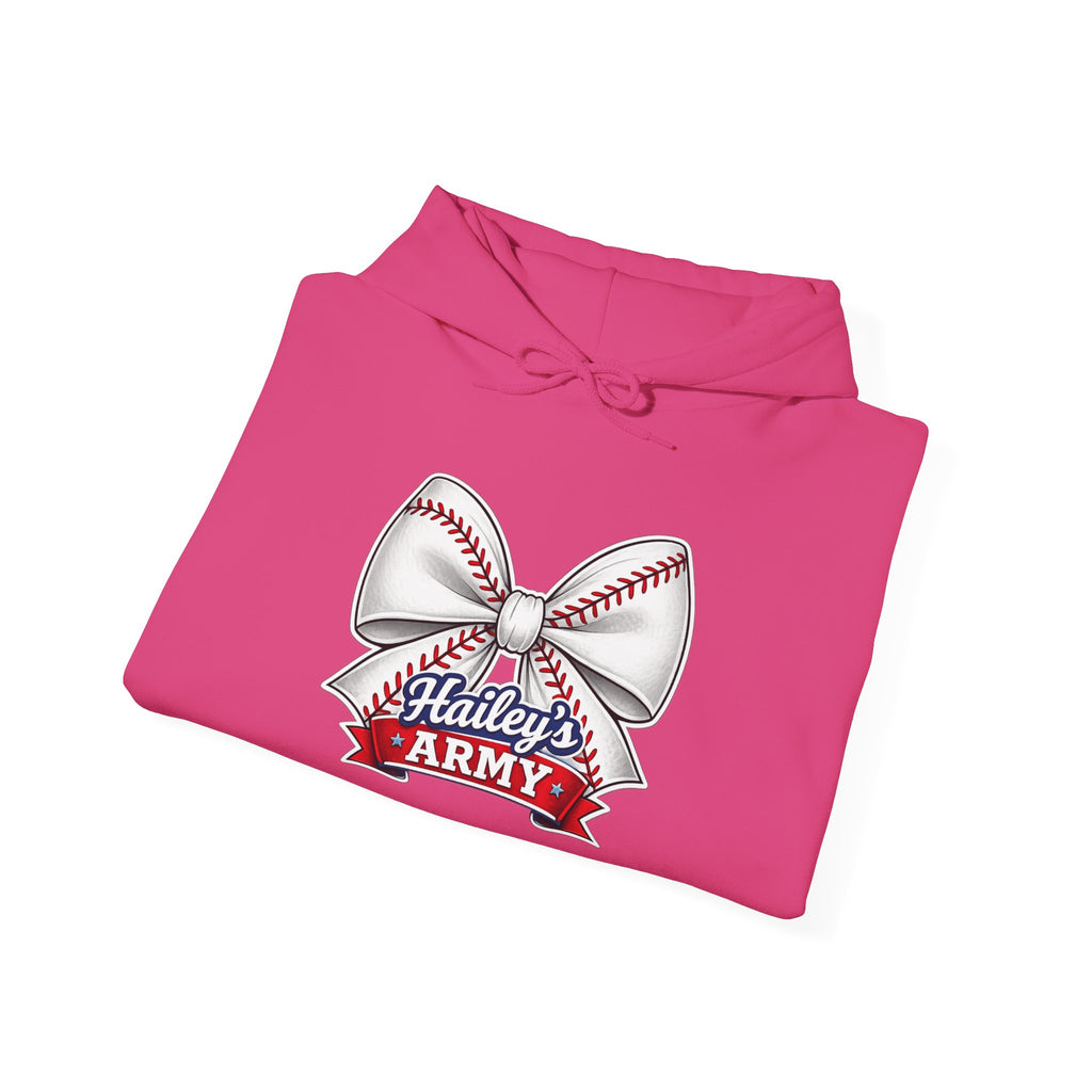 Hailey's Army Baseball Bow Hoodie