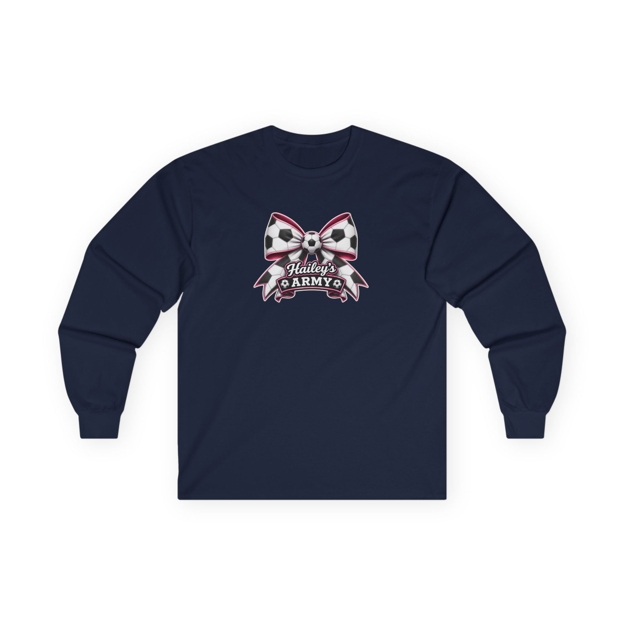 Hailey's Army Soccer Bow Long Sleeve Tee