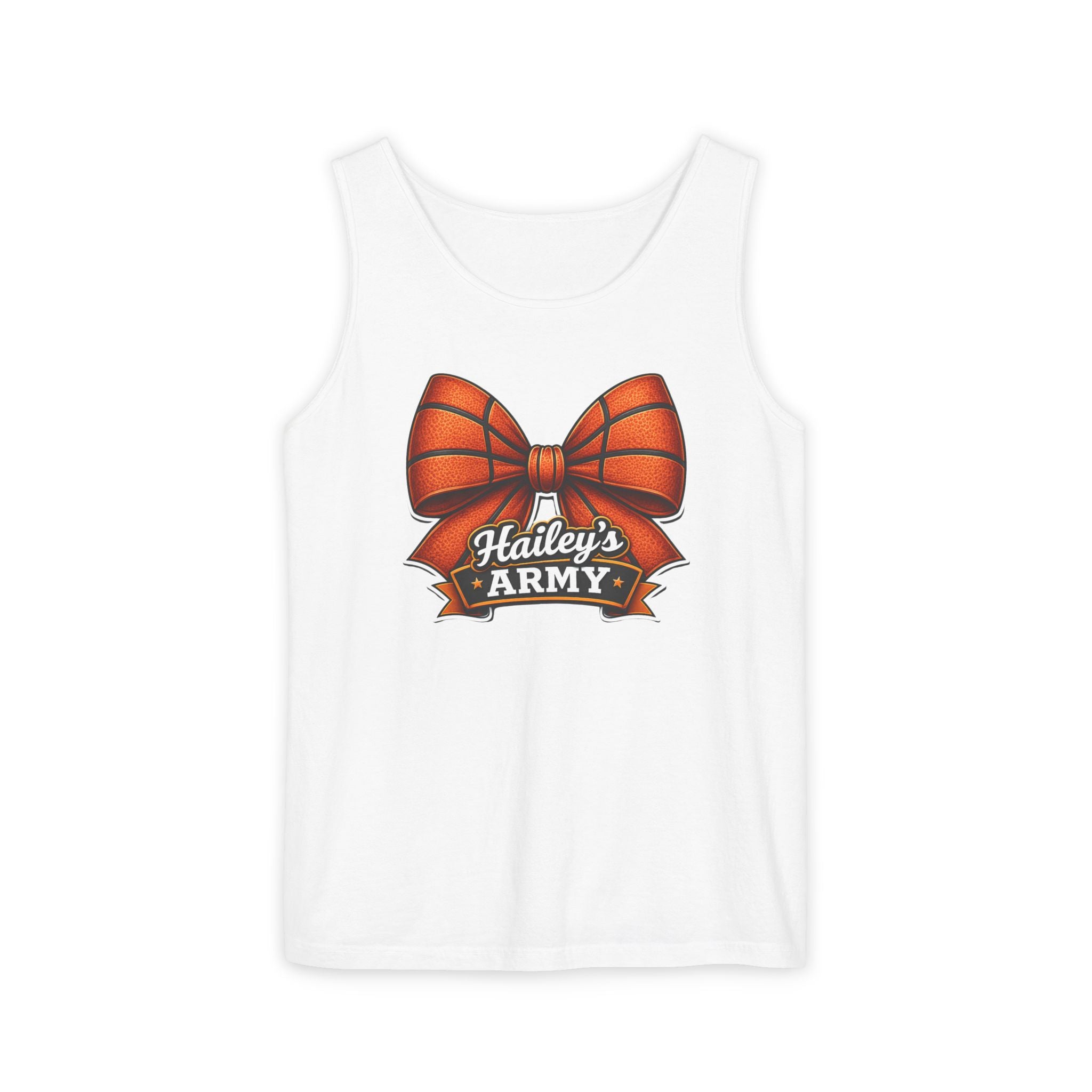 Hailey's Army Basketball Bow Tank