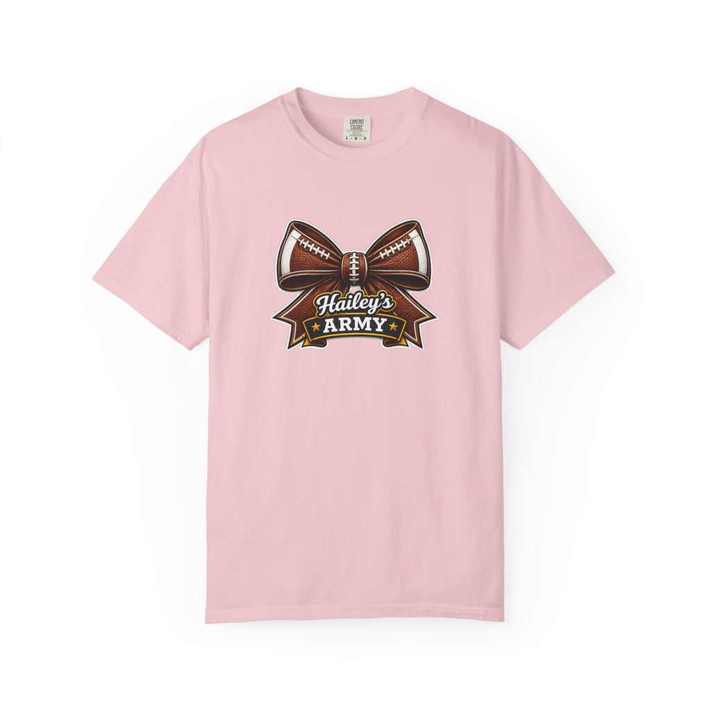 Hailey's Army Football Bow Tee