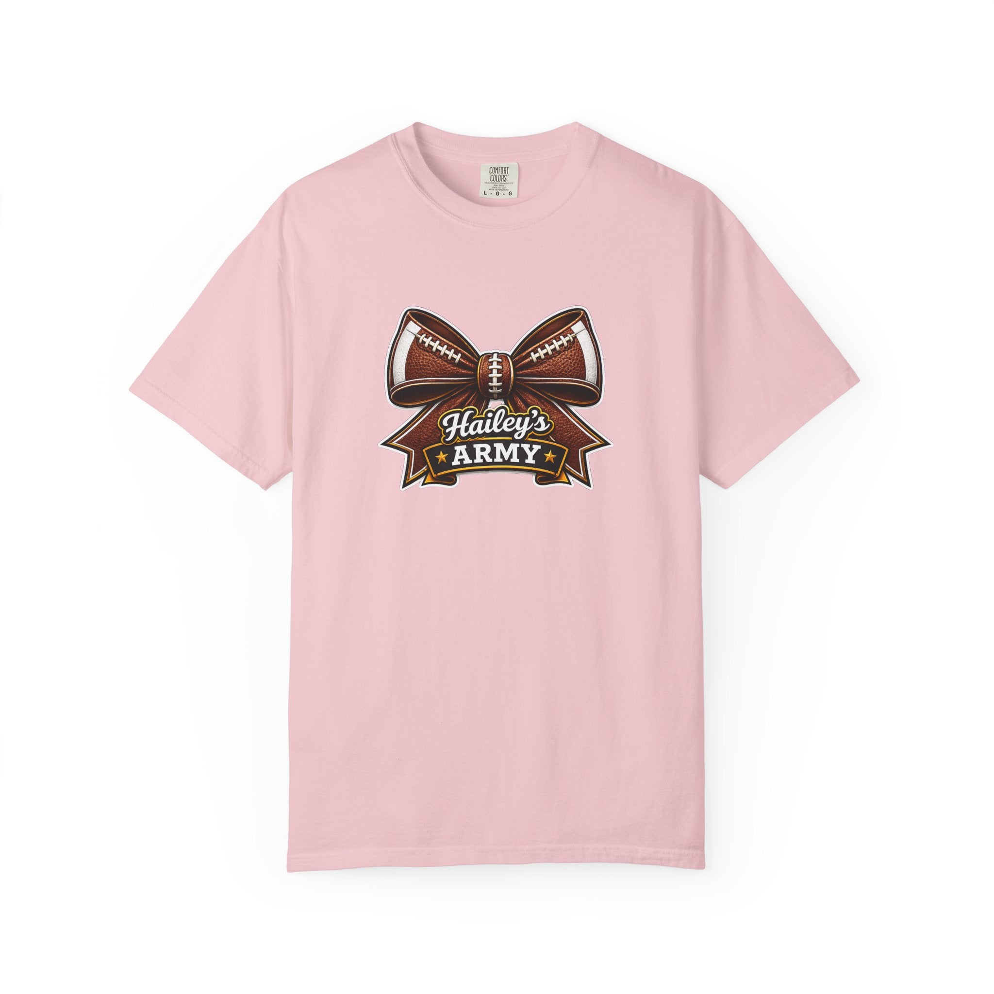 Hailey's Army Football Bow Tee