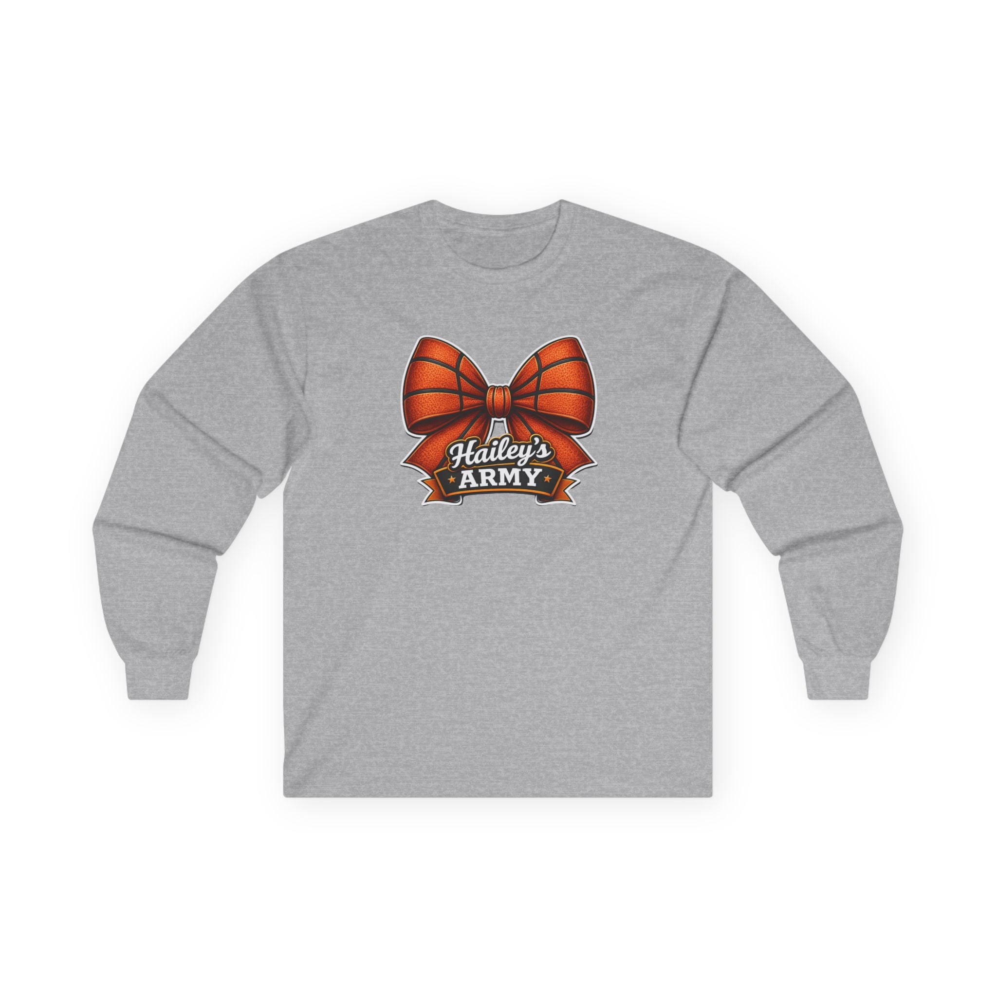 Hailey's Army Basketball Bow Long Sleeve Tee
