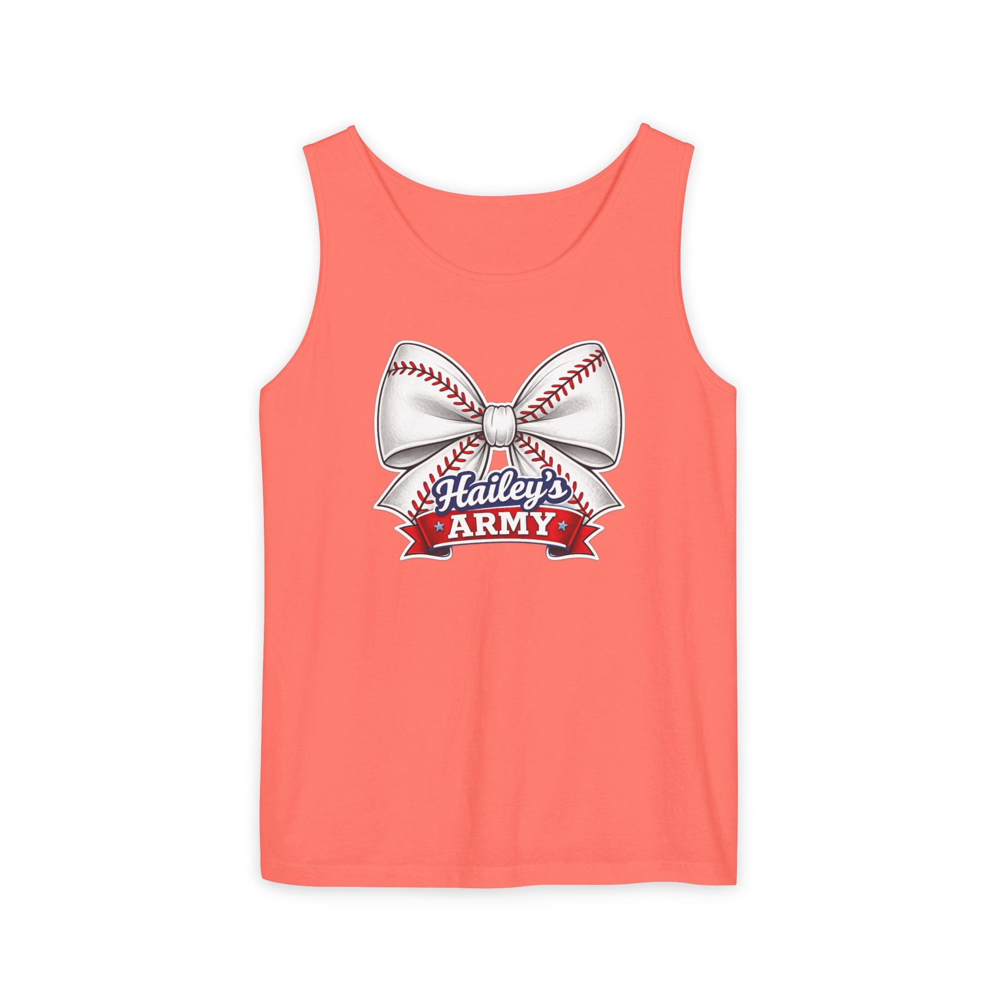 Hailey's Army Baseball Bow Tank Top