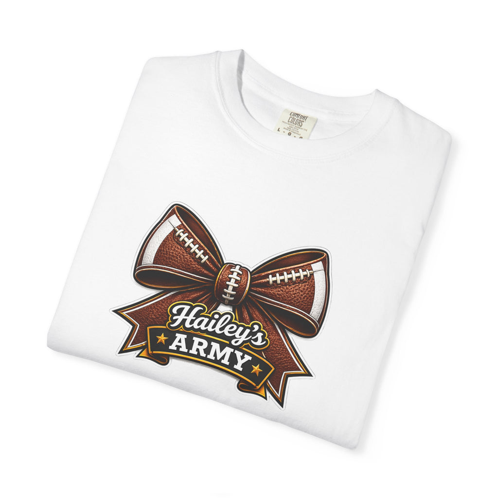 Hailey's Army Football Bow Tee