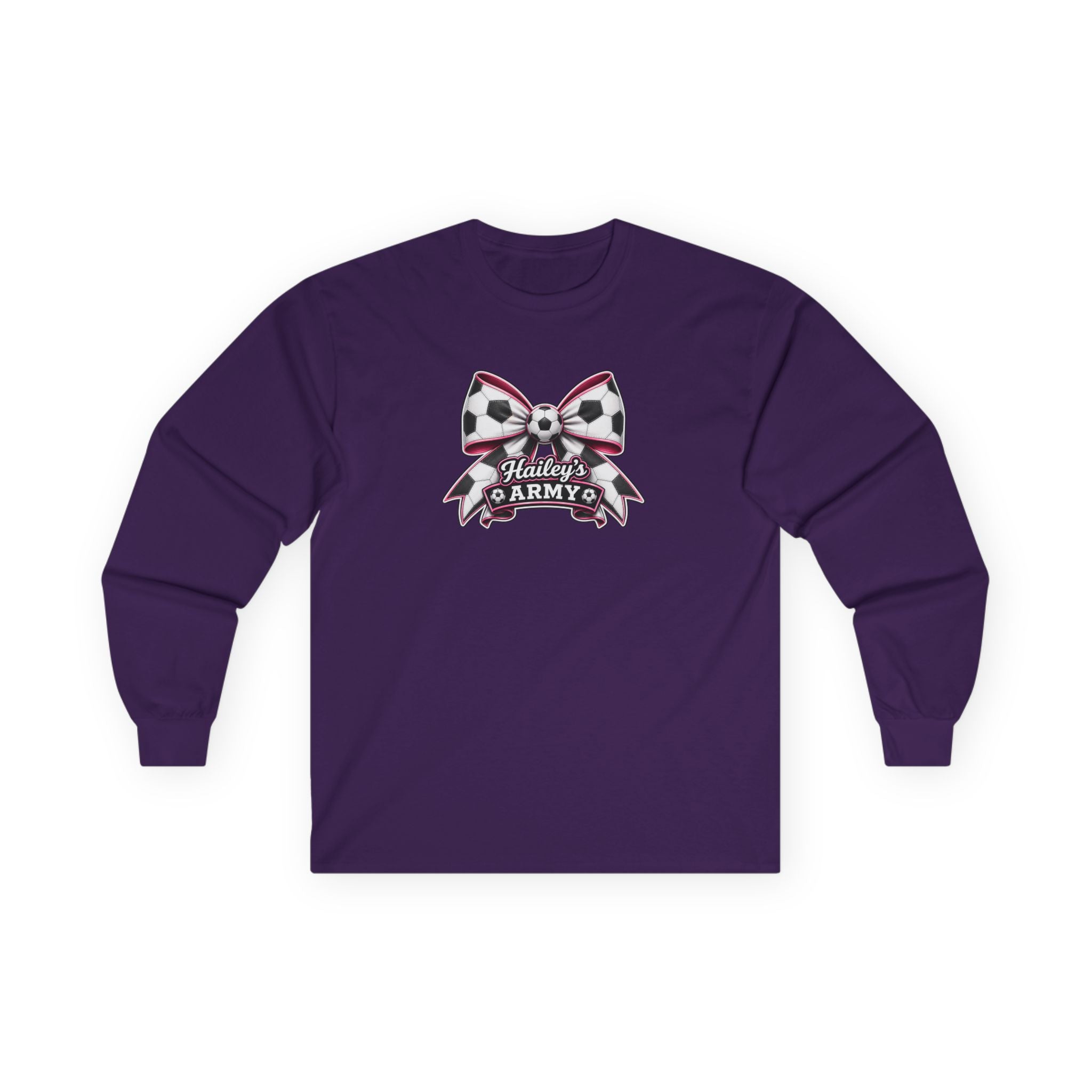 Hailey's Army Soccer Bow Long Sleeve Tee