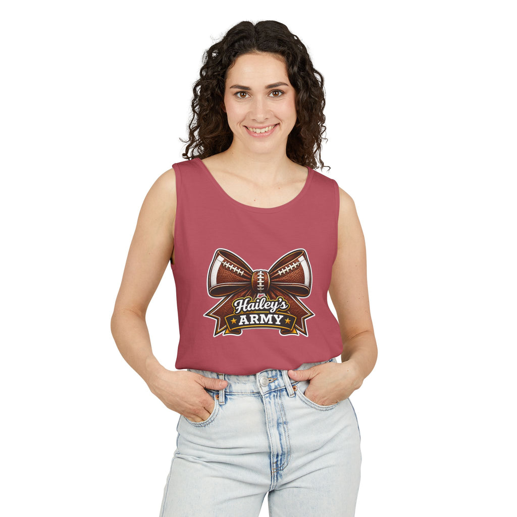 Hailey's Army Football Bow Tank Top