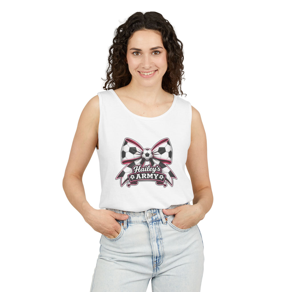 Hailey's Army Soccer Bow Tank