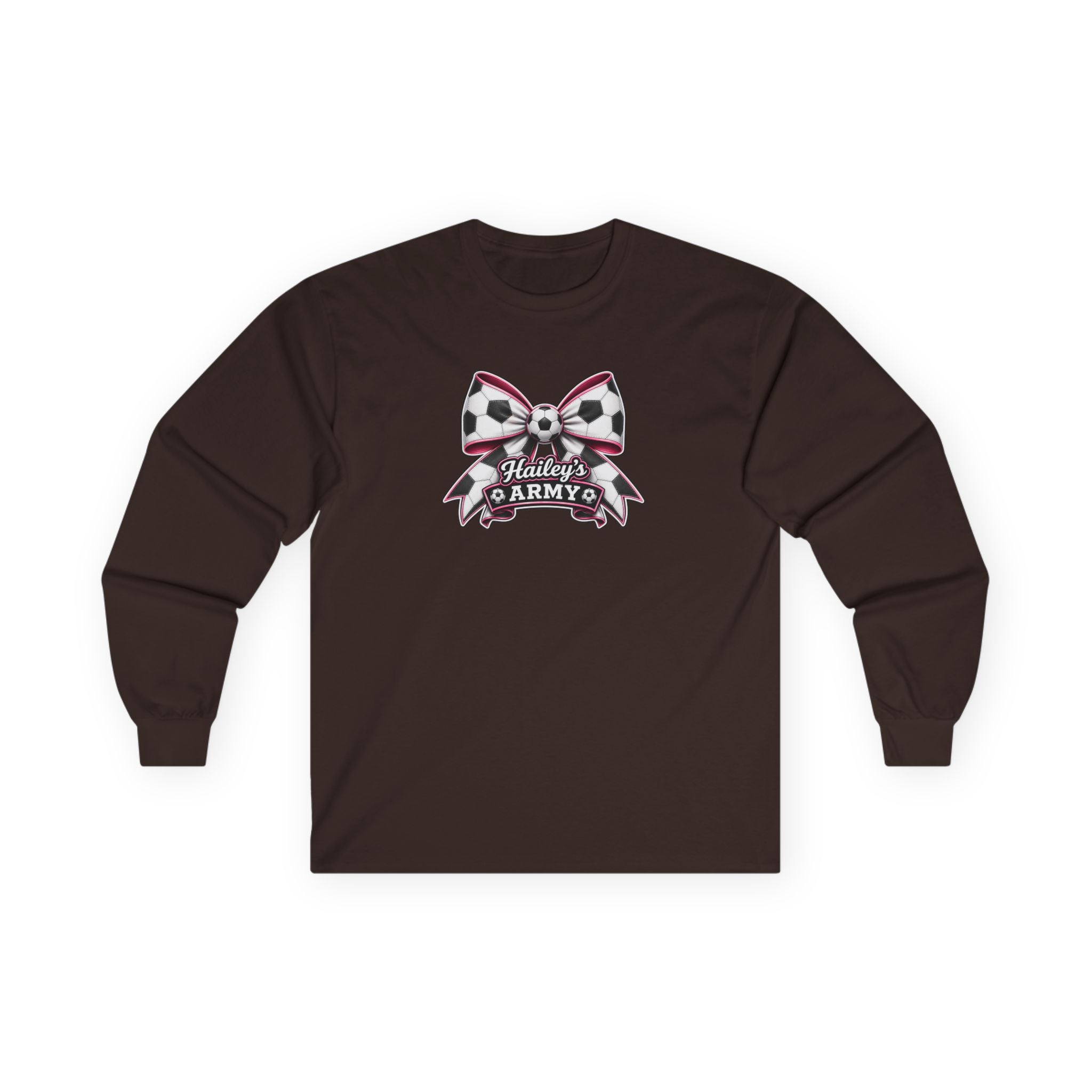 Hailey's Army Soccer Bow Long Sleeve Tee