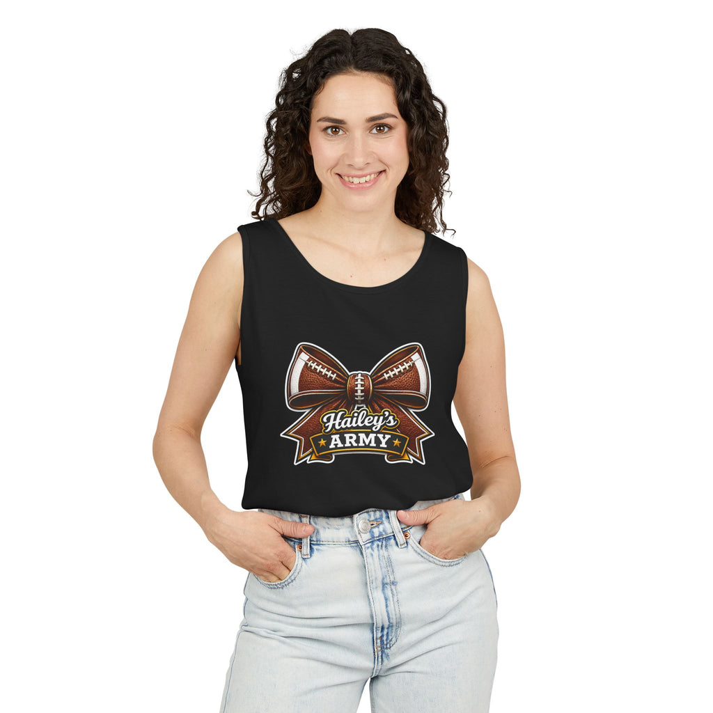 Hailey's Army Football Bow Tank Top