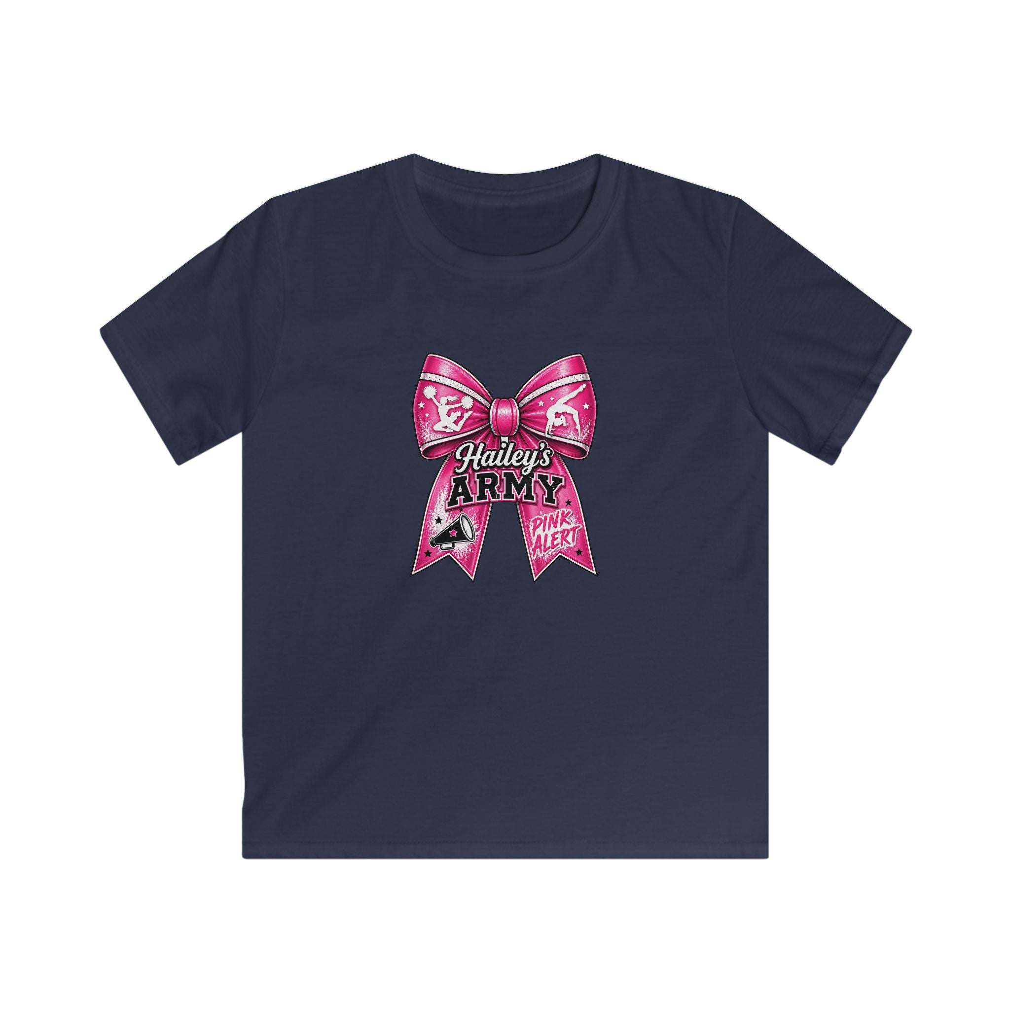 YOUTH - Hailey's Army Cheer/Gymnastics Bow Tee