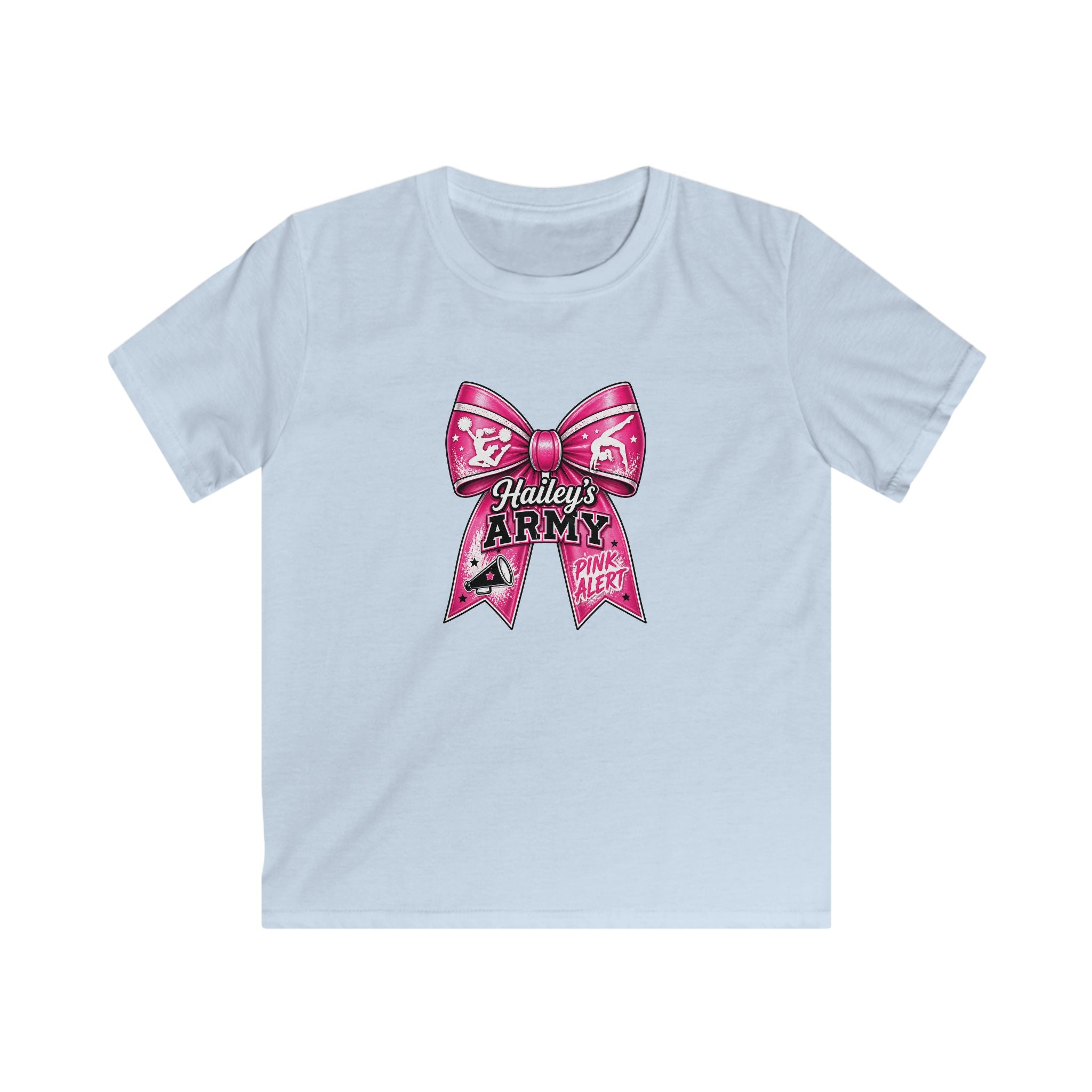 YOUTH - Hailey's Army Cheer/Gymnastics Bow Tee