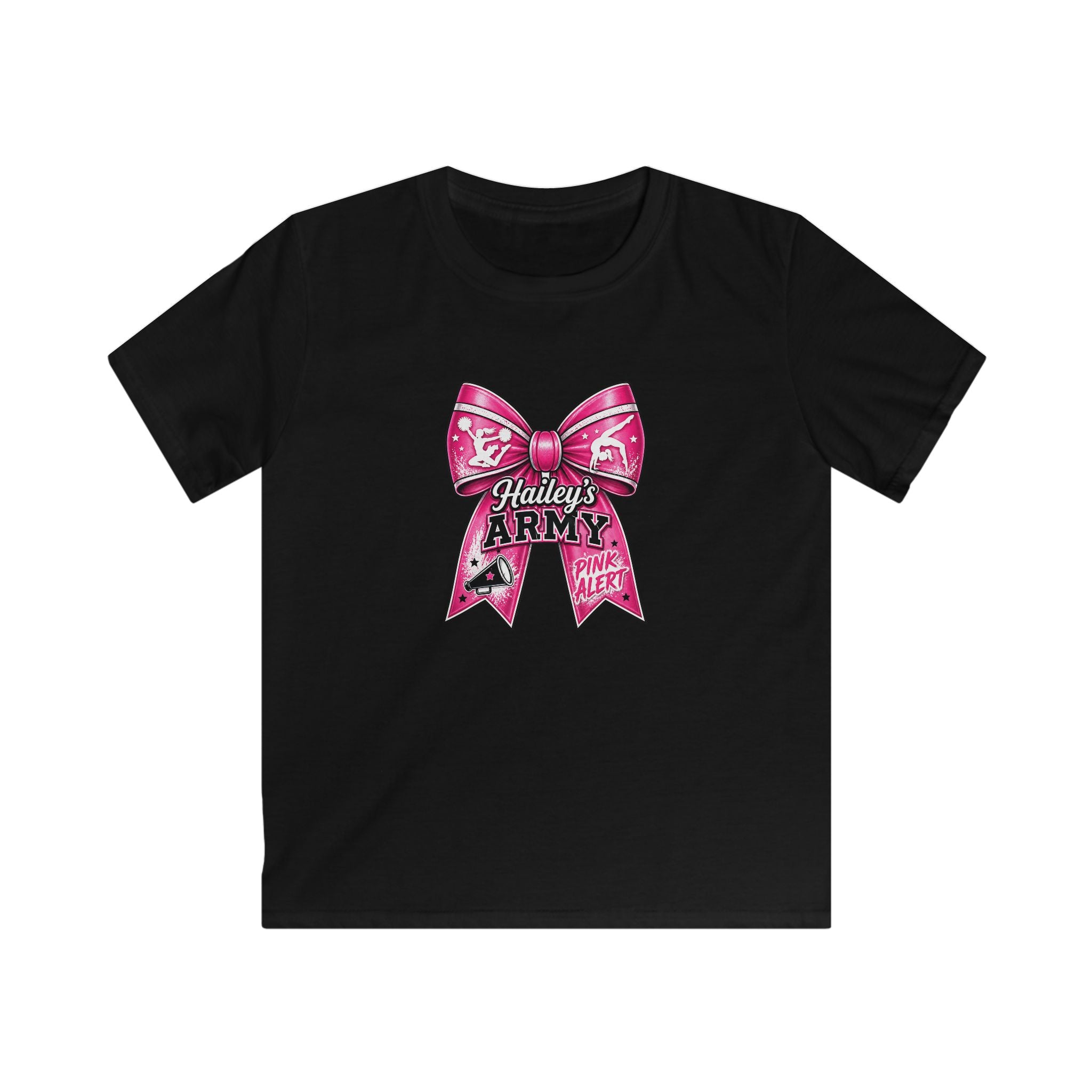 YOUTH - Hailey's Army Cheer/Gymnastics Bow Tee