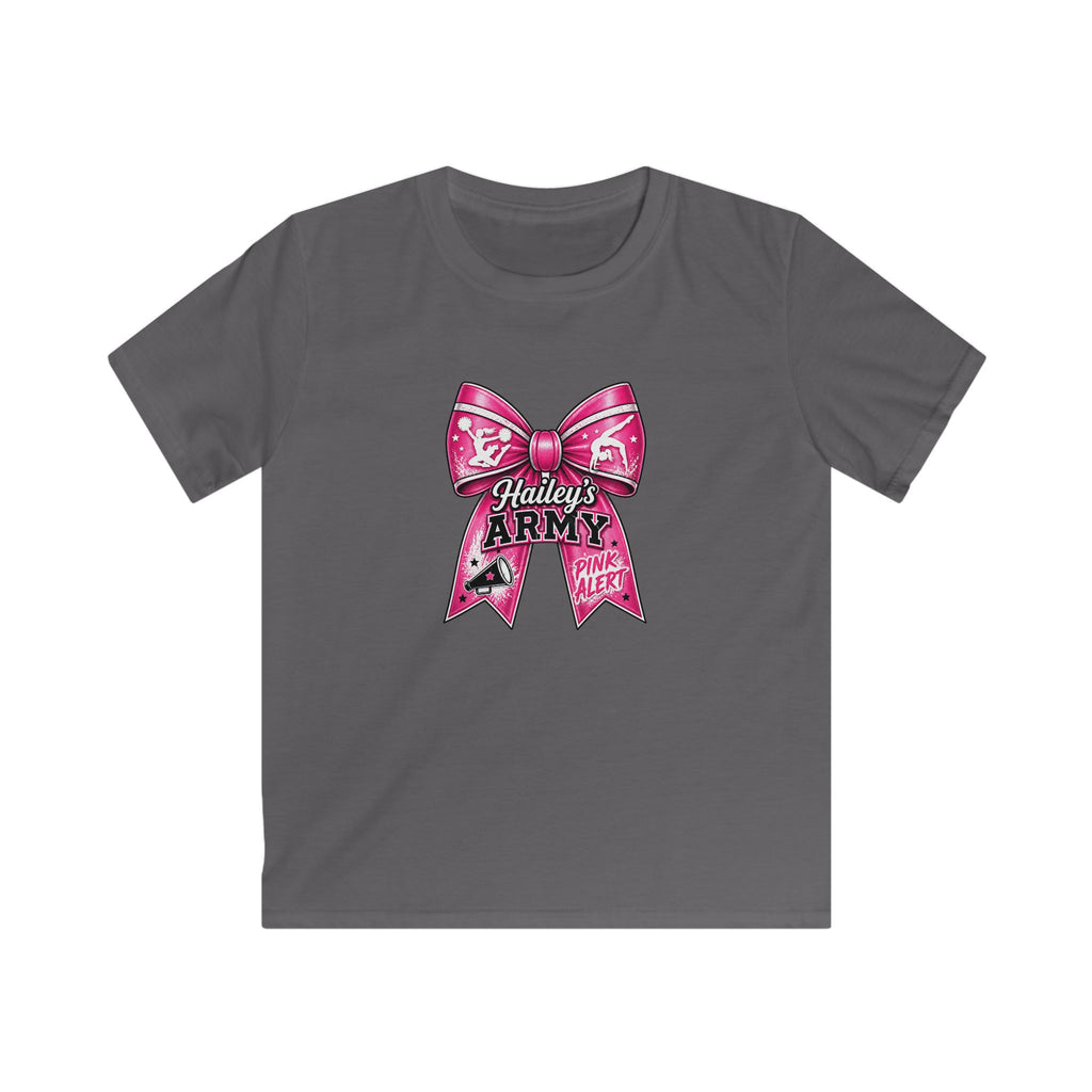 YOUTH - Hailey's Army Cheer/Gymnastics Bow Tee