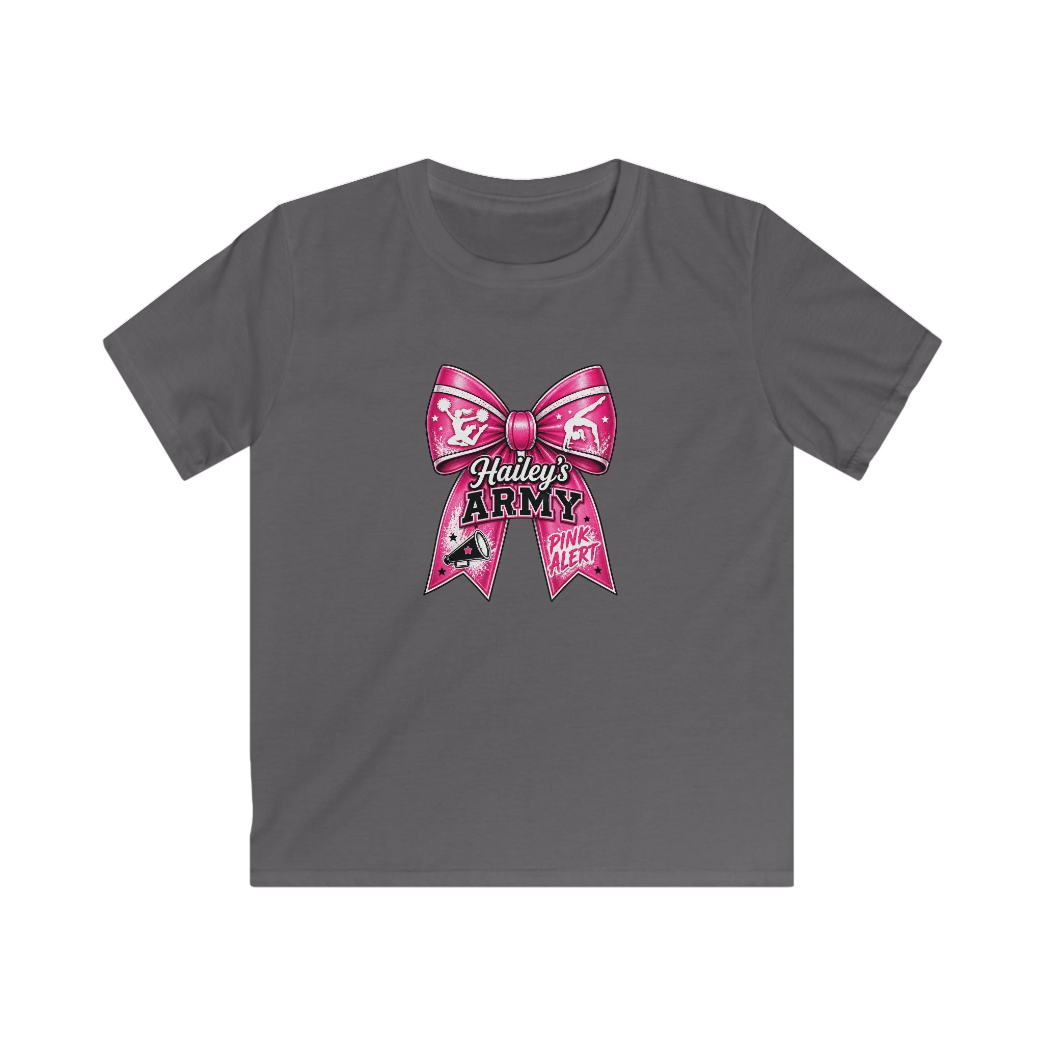 YOUTH - Hailey's Army Cheer/Gymnastics Bow Tee