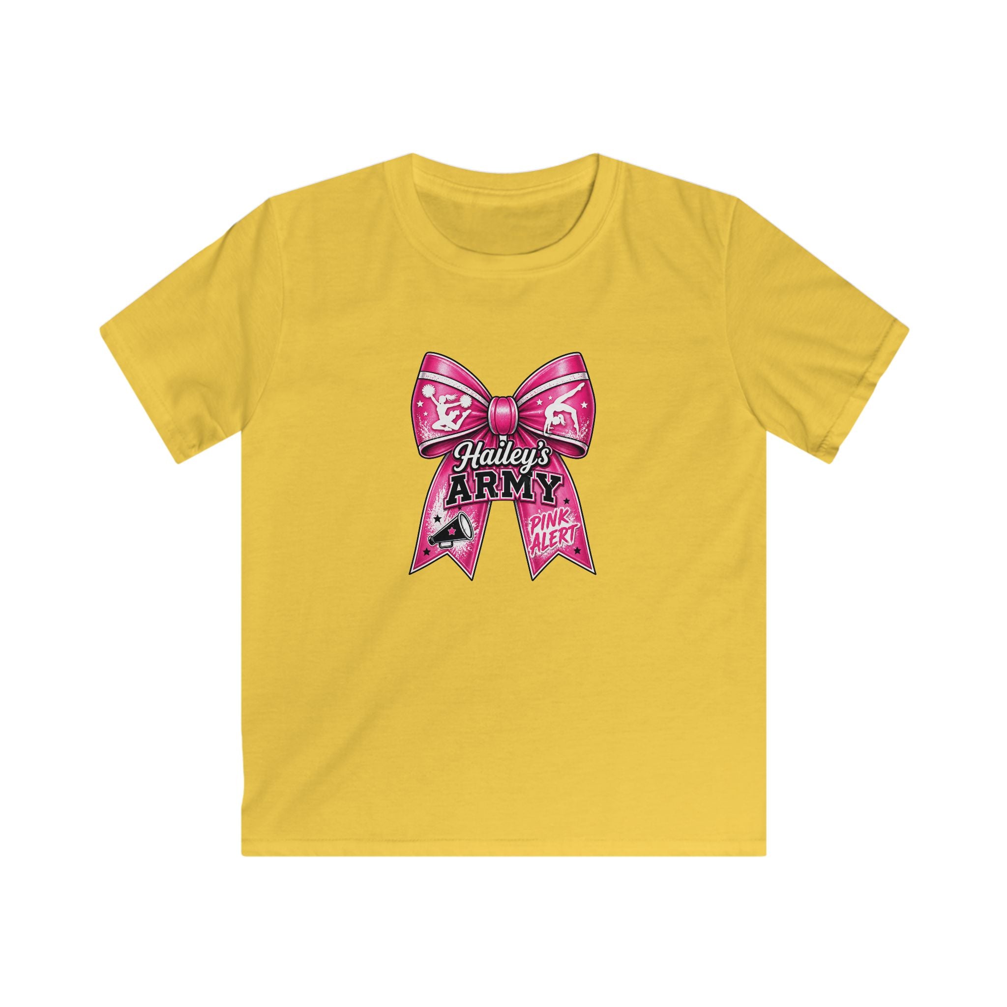 YOUTH - Hailey's Army Cheer/Gymnastics Bow Tee