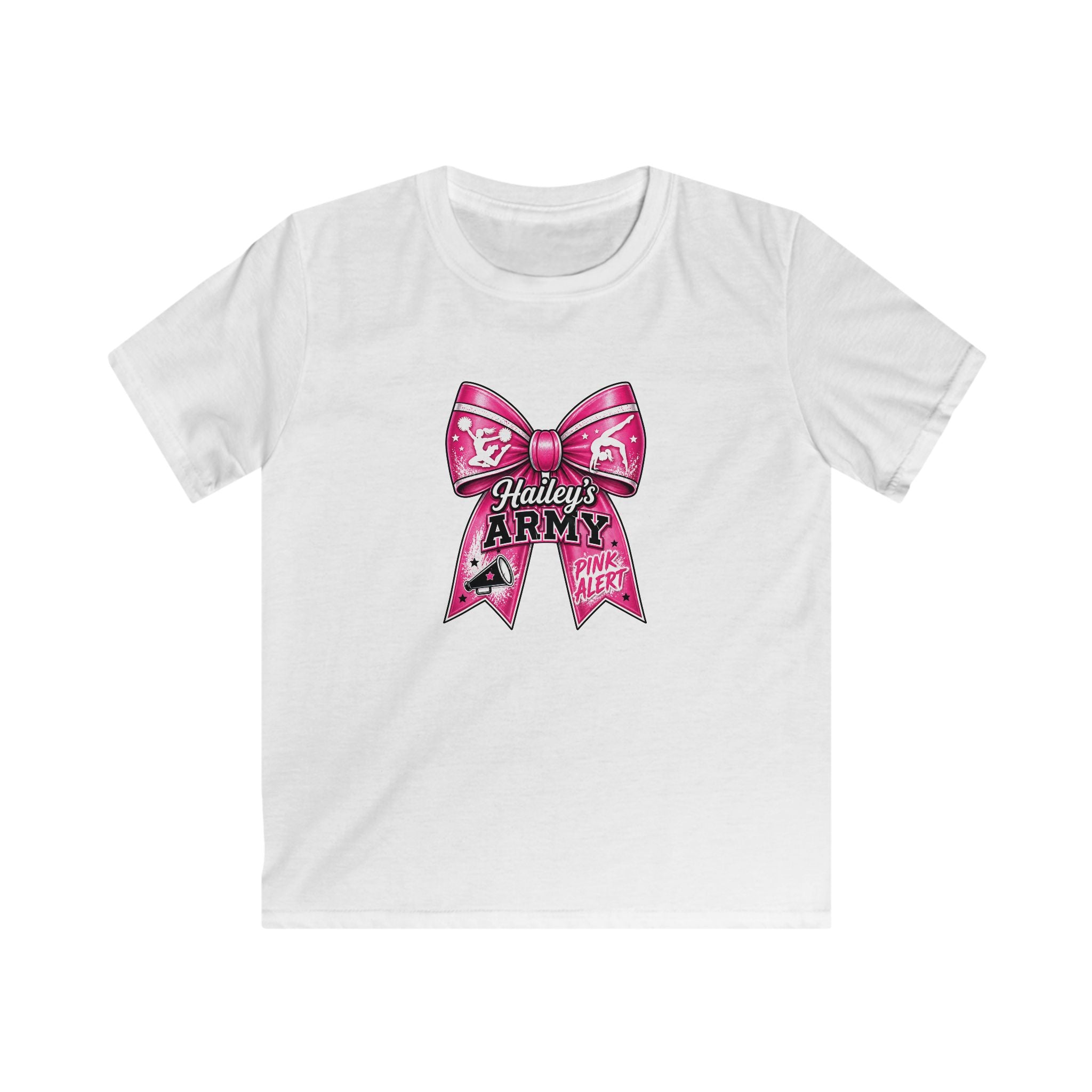 YOUTH - Hailey's Army Cheer/Gymnastics Bow Tee