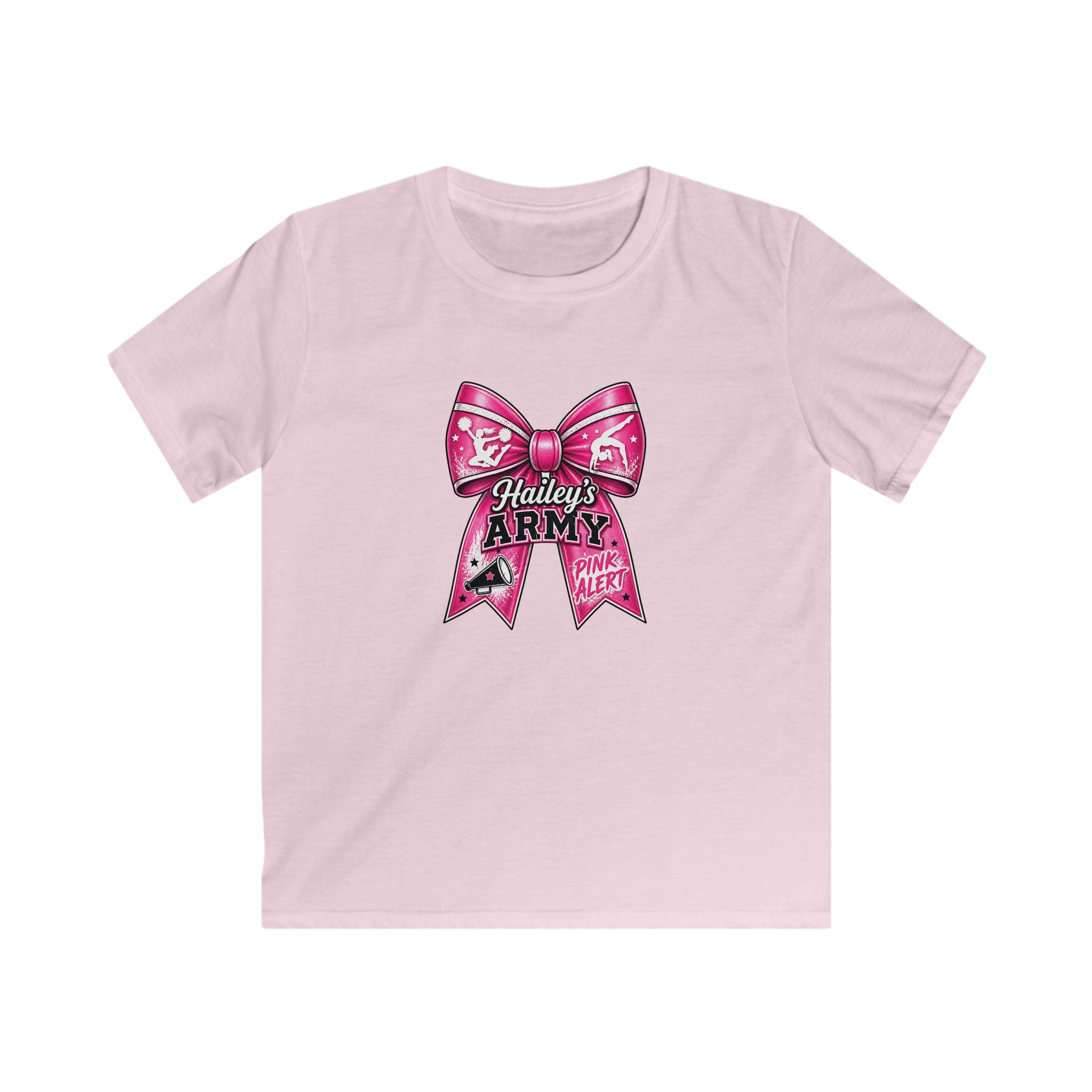 YOUTH - Hailey's Army Cheer/Gymnastics Bow Tee