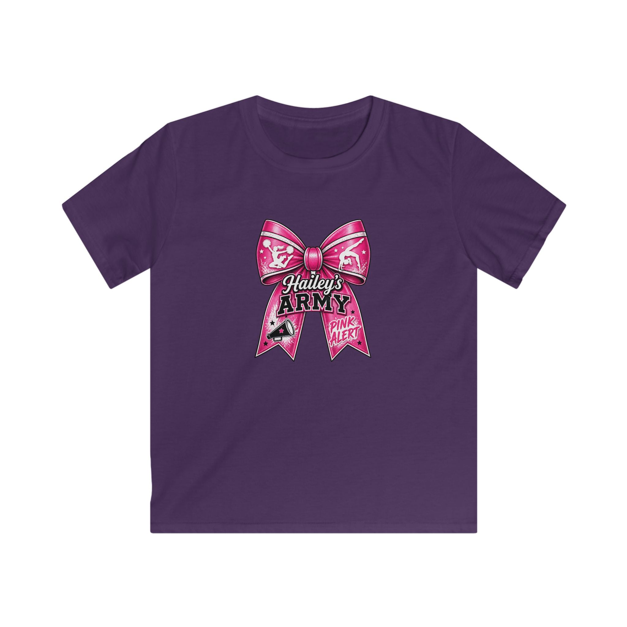 YOUTH - Hailey's Army Cheer/Gymnastics Bow Tee