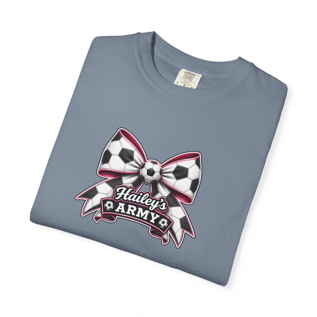 Hailey's Army Soccer Bow Tee