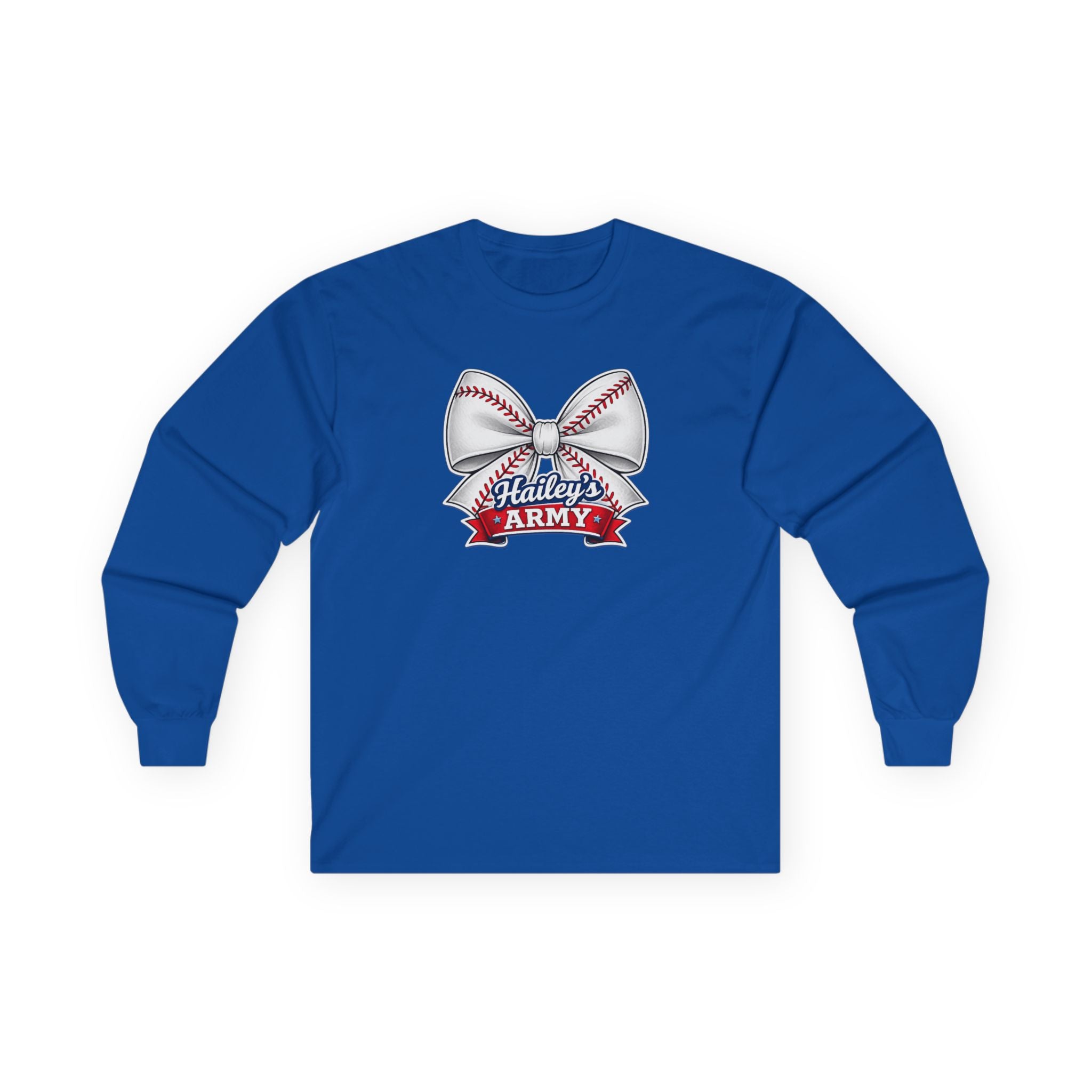 Hailey's Army Baseball Bow Long Sleeve Tee
