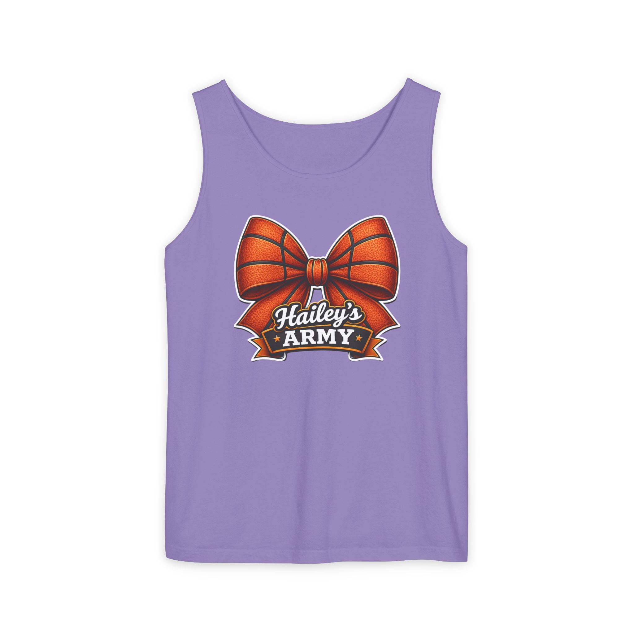 Hailey's Army Basketball Bow Tank
