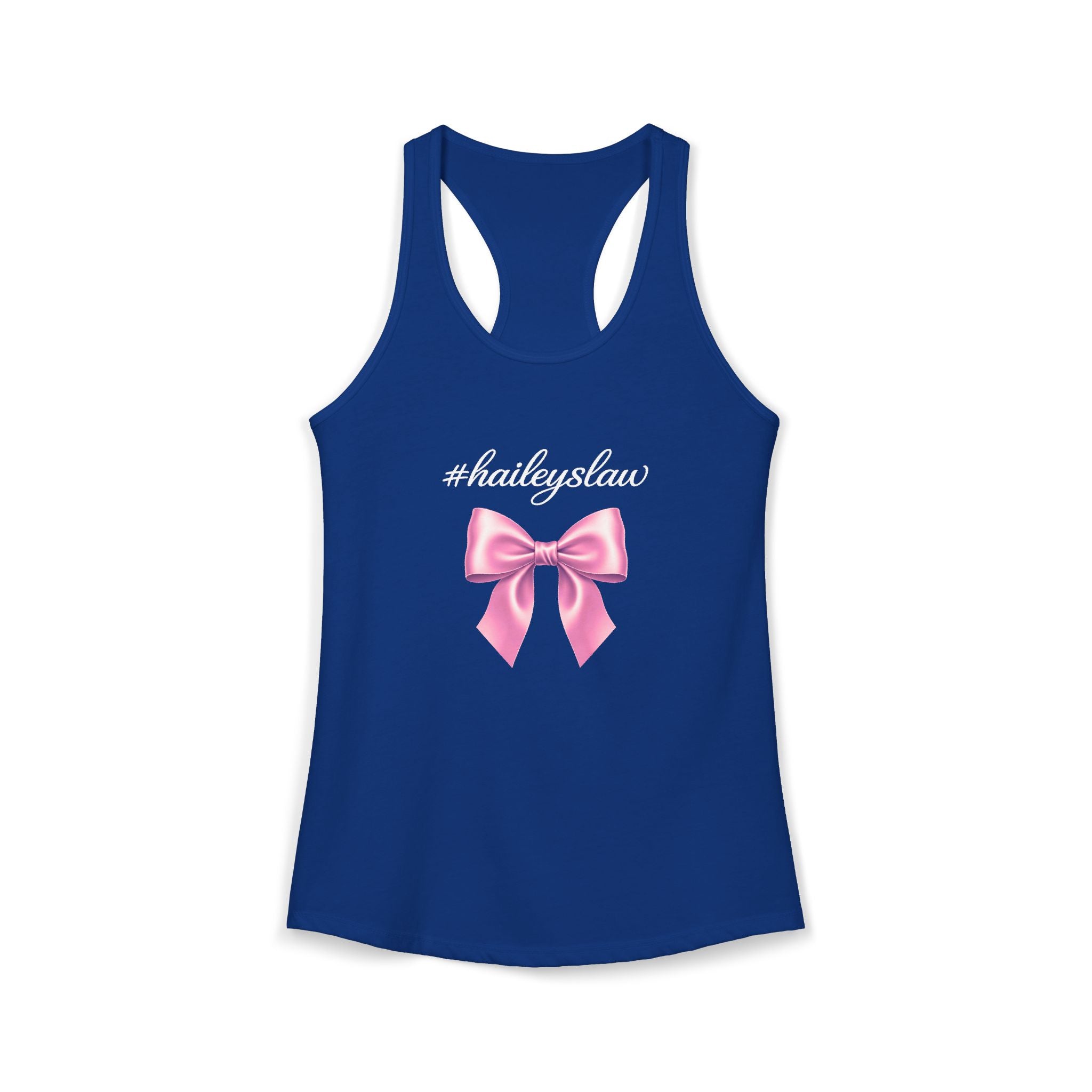 Hailey's Law Pink Bow Racerback Tank