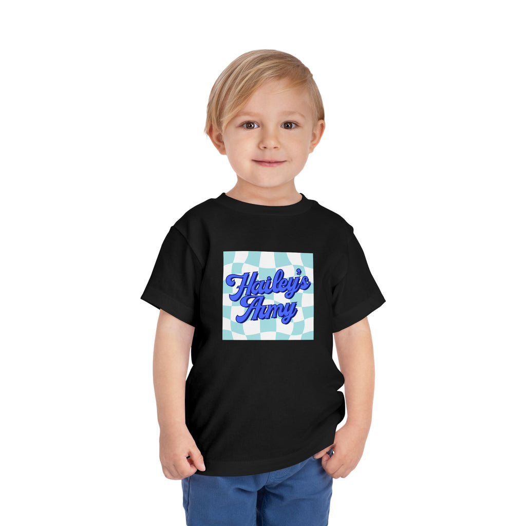 Hailey's Army Pink/Blue Retro Checkerboard Tee - TODDLER