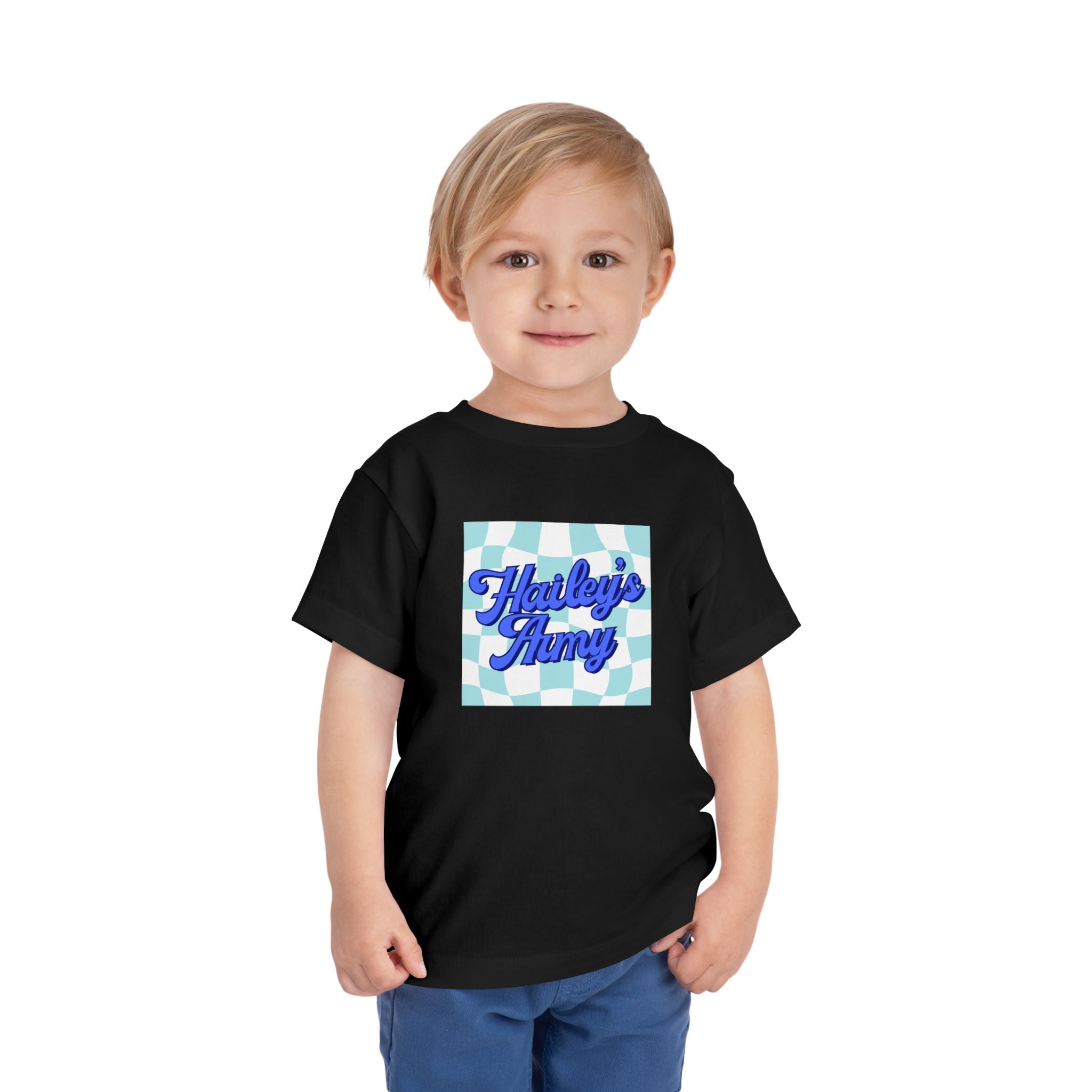 Hailey's Army Pink/Blue Retro Checkerboard Tee - TODDLER