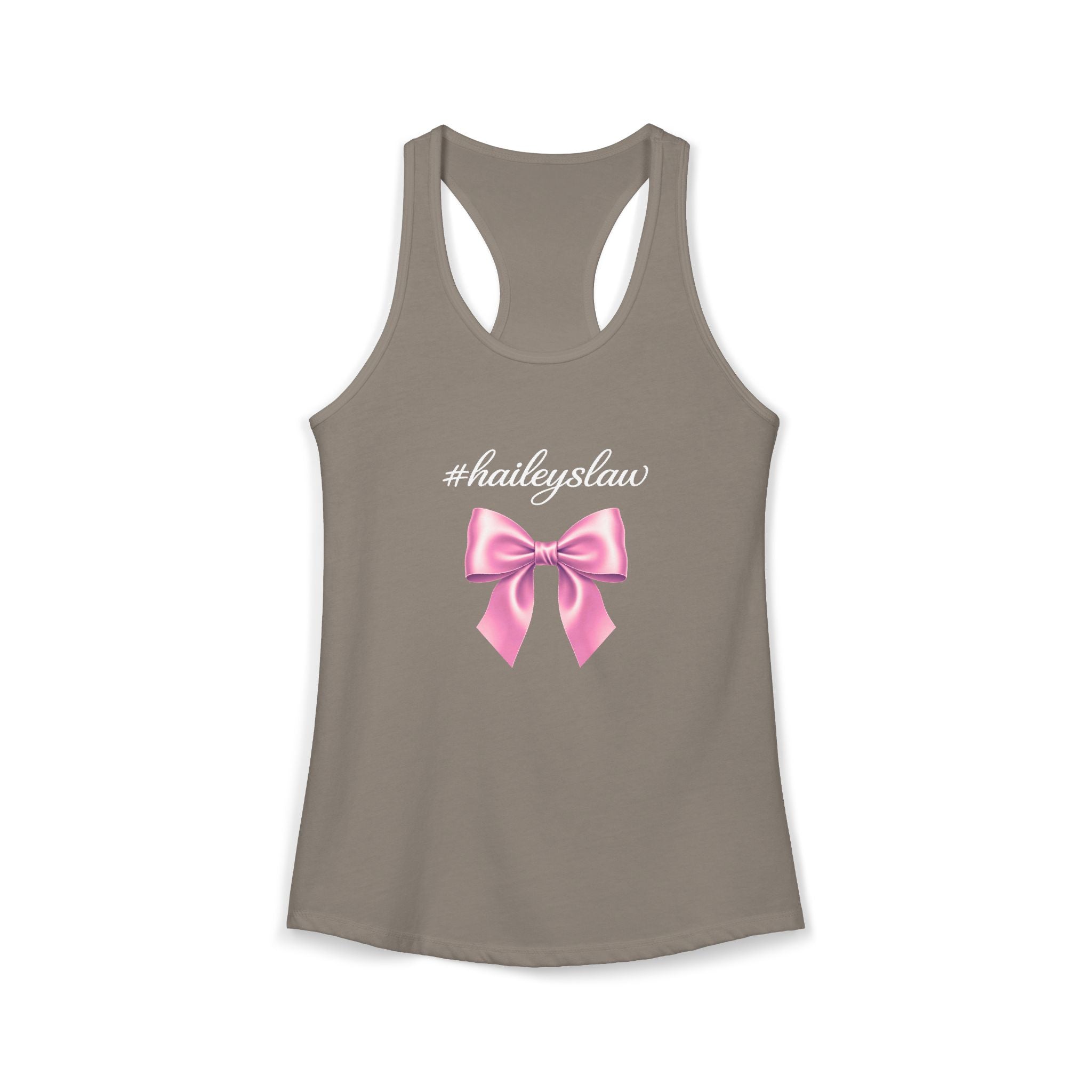 Hailey's Law Pink Bow Racerback Tank