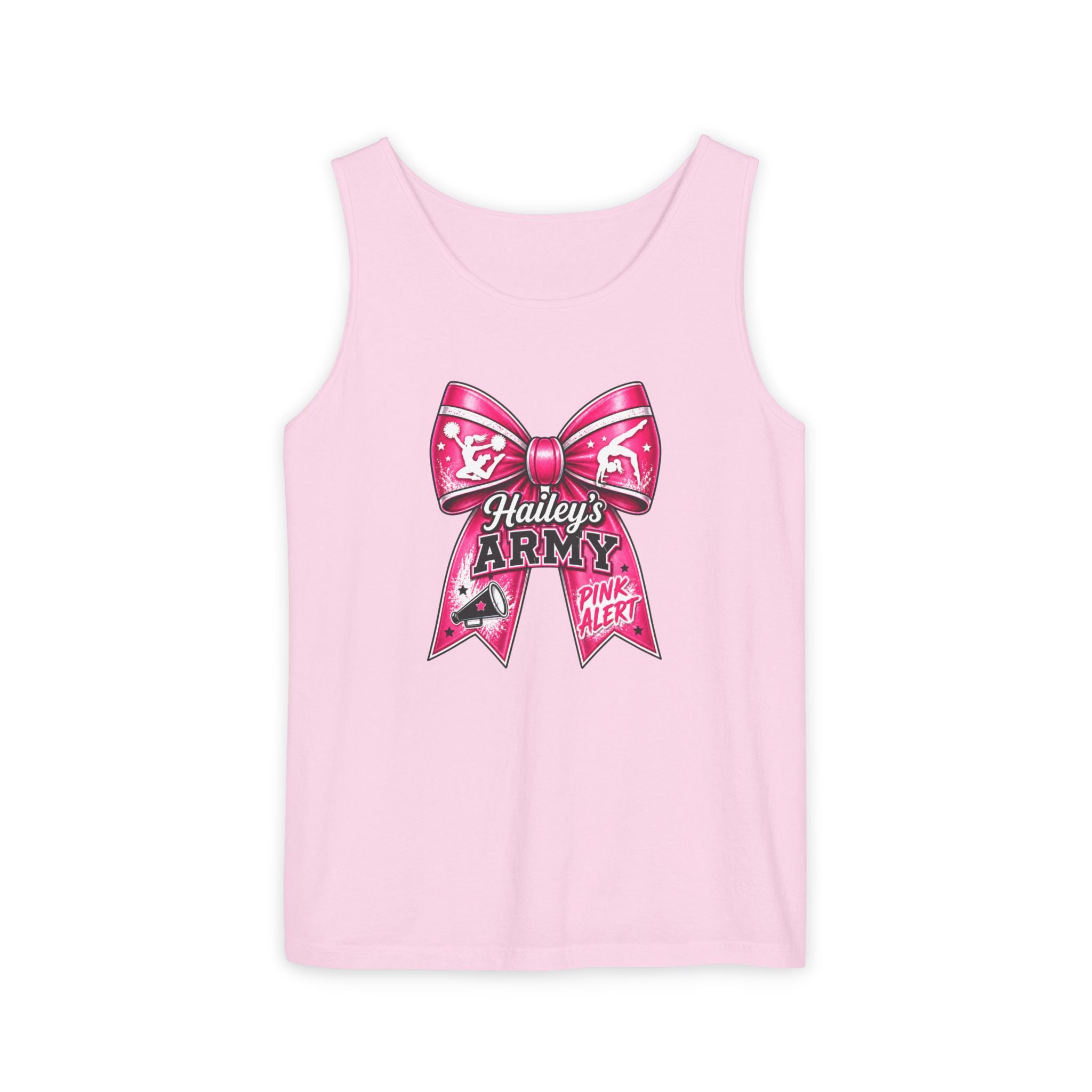 Hailey's Army Cheer/Gymnastics Bow Tank Top