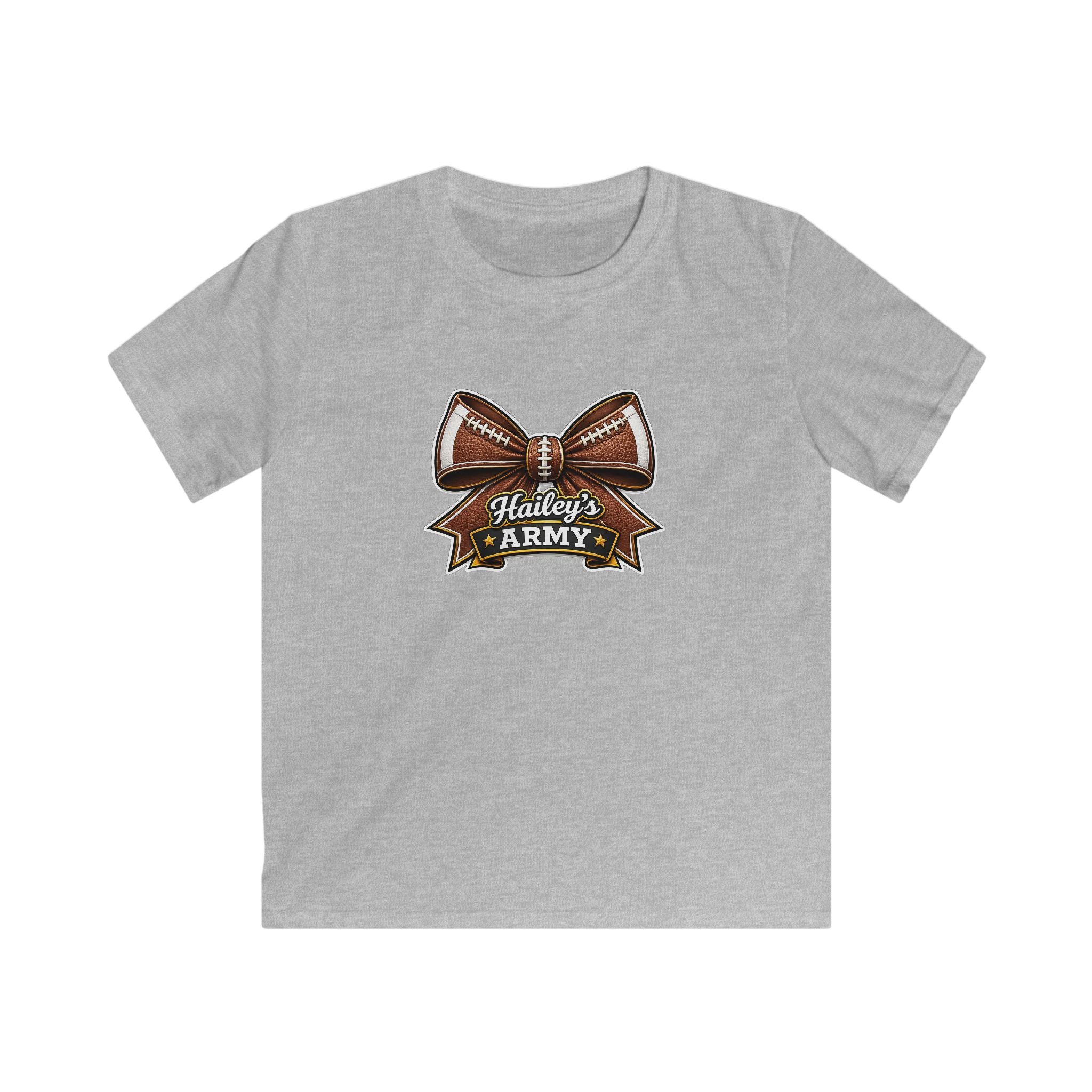 YOUTH - Hailey's Army Football Bow Tee